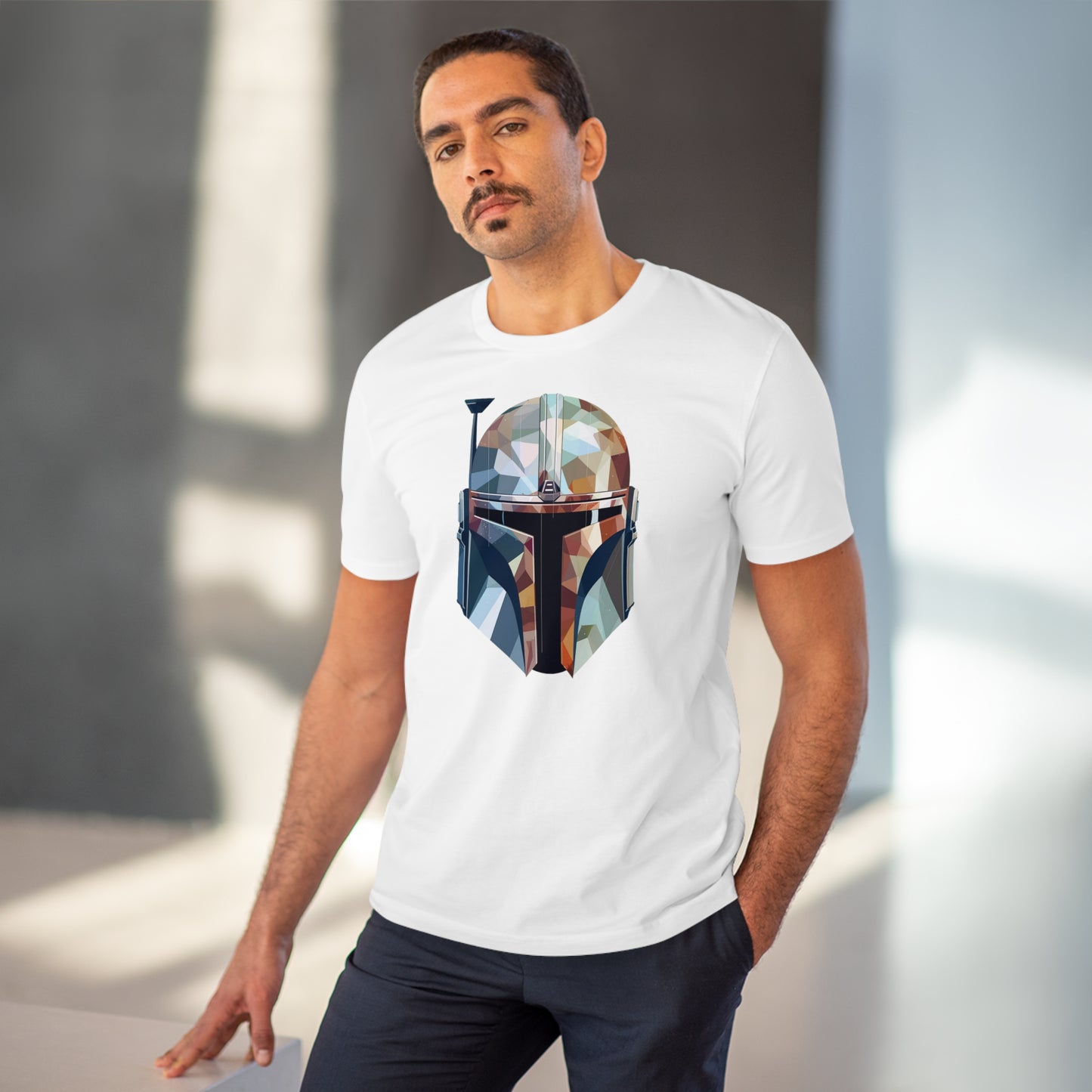 The Mandalorian Polygonal T-Shirt - Embrace Interstellar Adventure - Star Wars