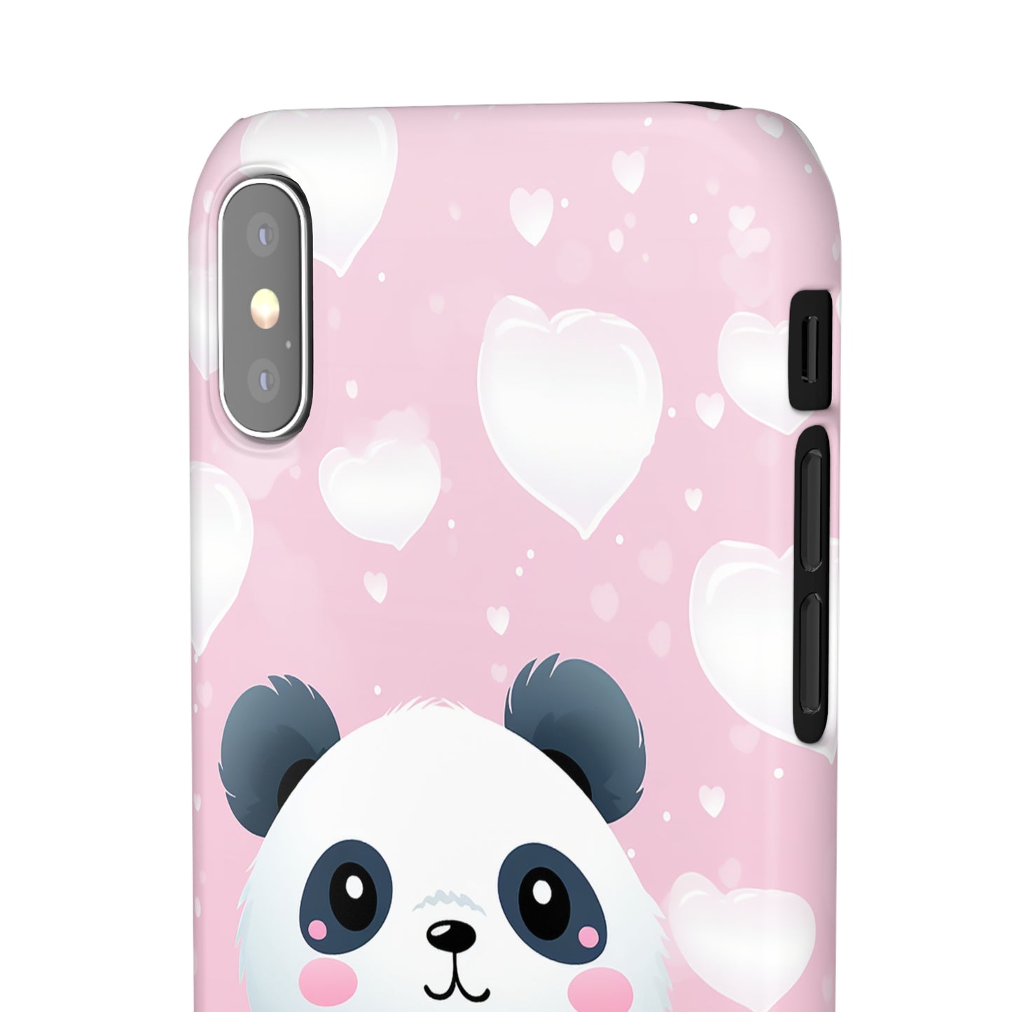 Cute Panda & Hearts Premium Phone Case