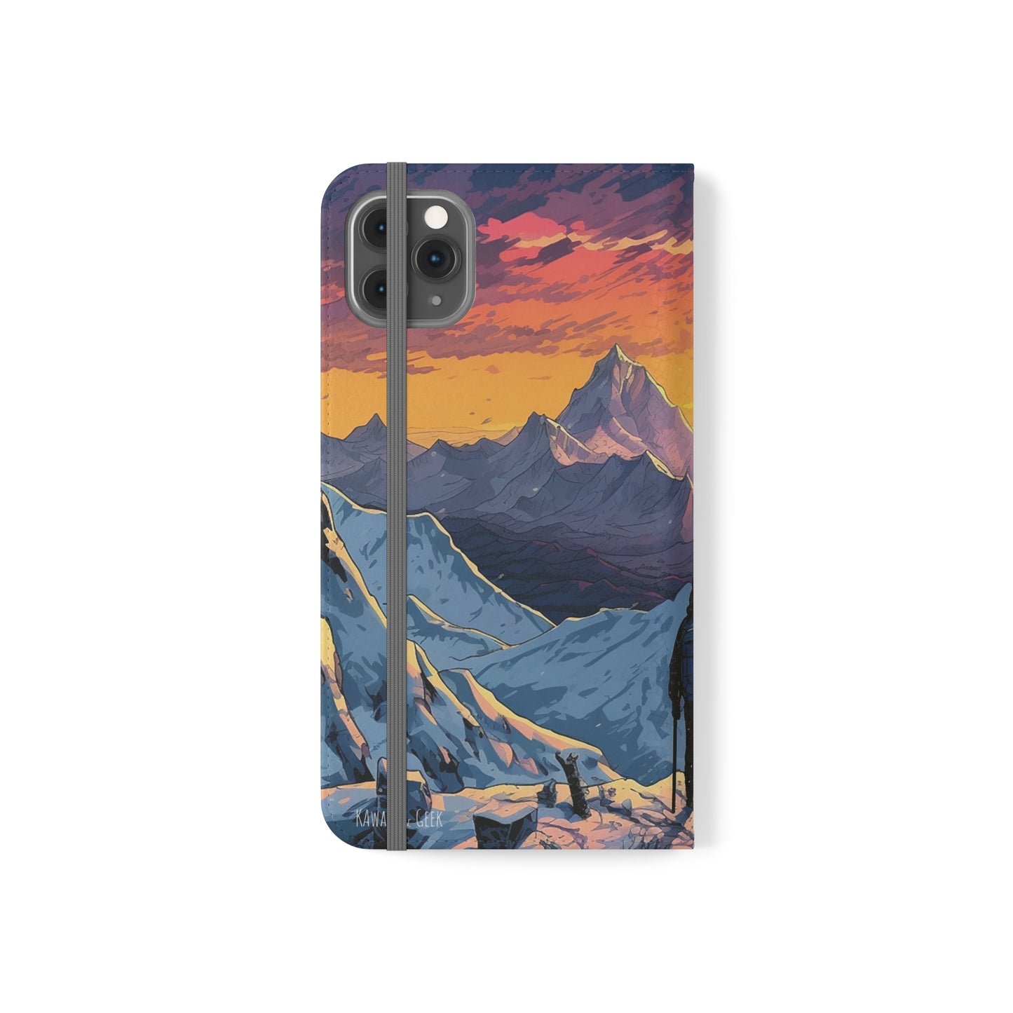 Snowy Mountain Landscape Sunset Flip Phone Case - Embrace the Beauty of Nature on Your Device
