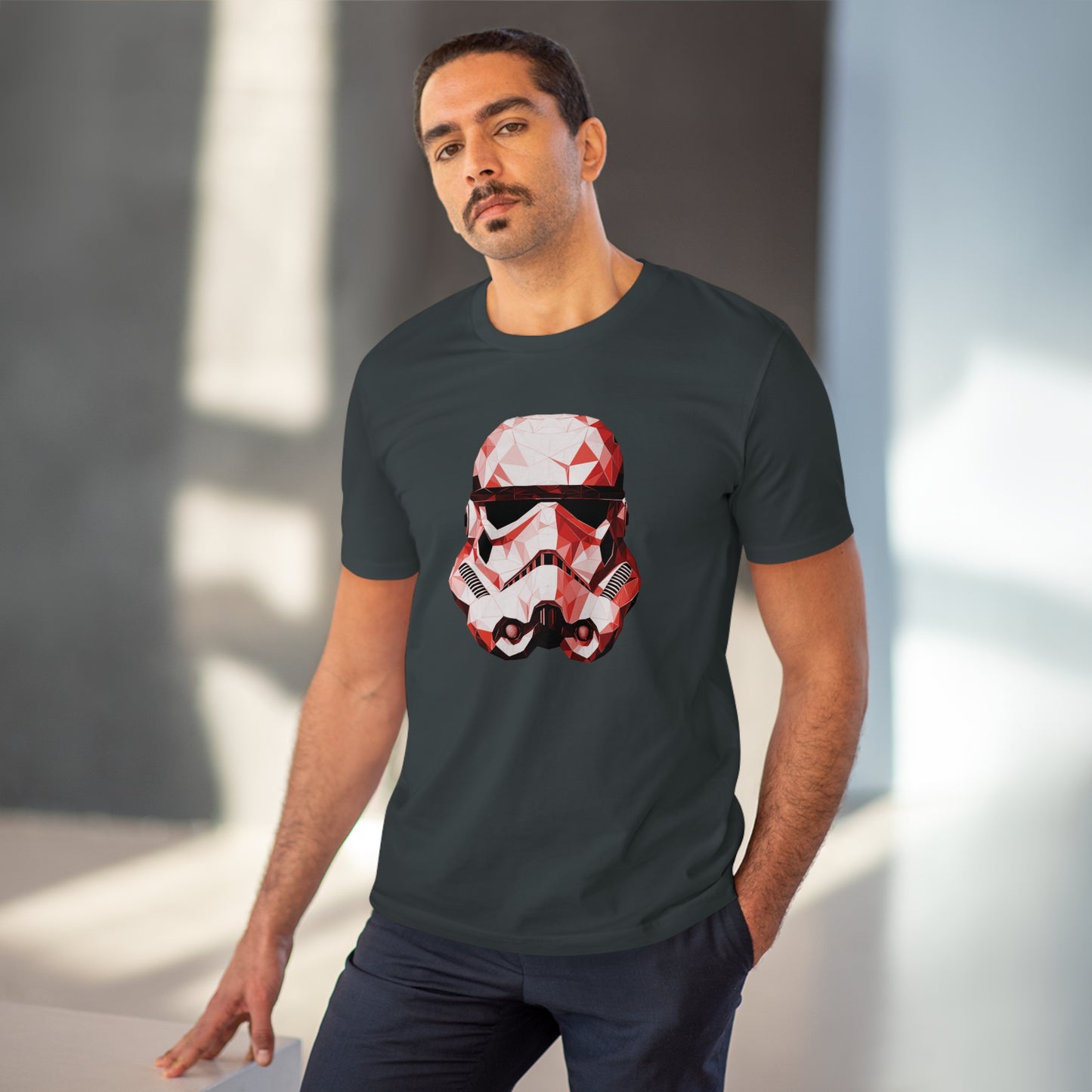 Stormtrooper Polygonal T-Shirt - Red Edition - Embrace Galactic Precision - Star Wars