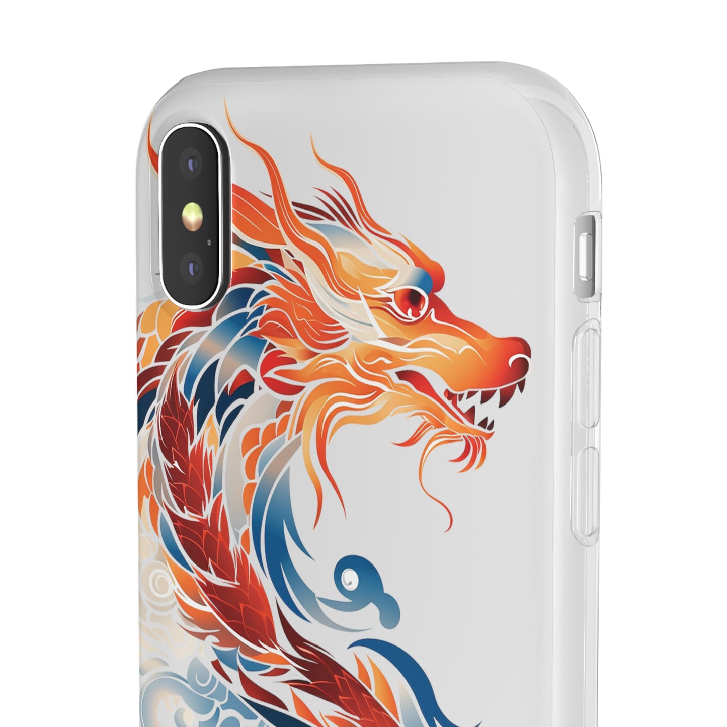 Elegant Chinese Ink Dragon Flexi Transparent Phone Case