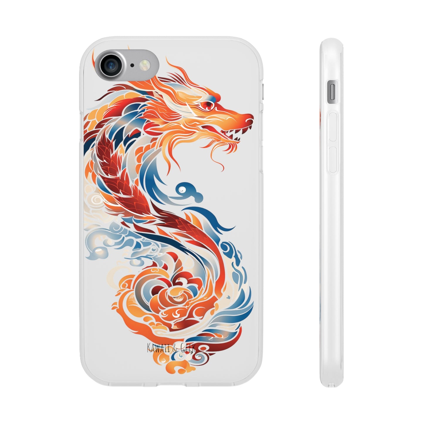 Elegant Chinese Ink Dragon Flexi Transparent Phone Case