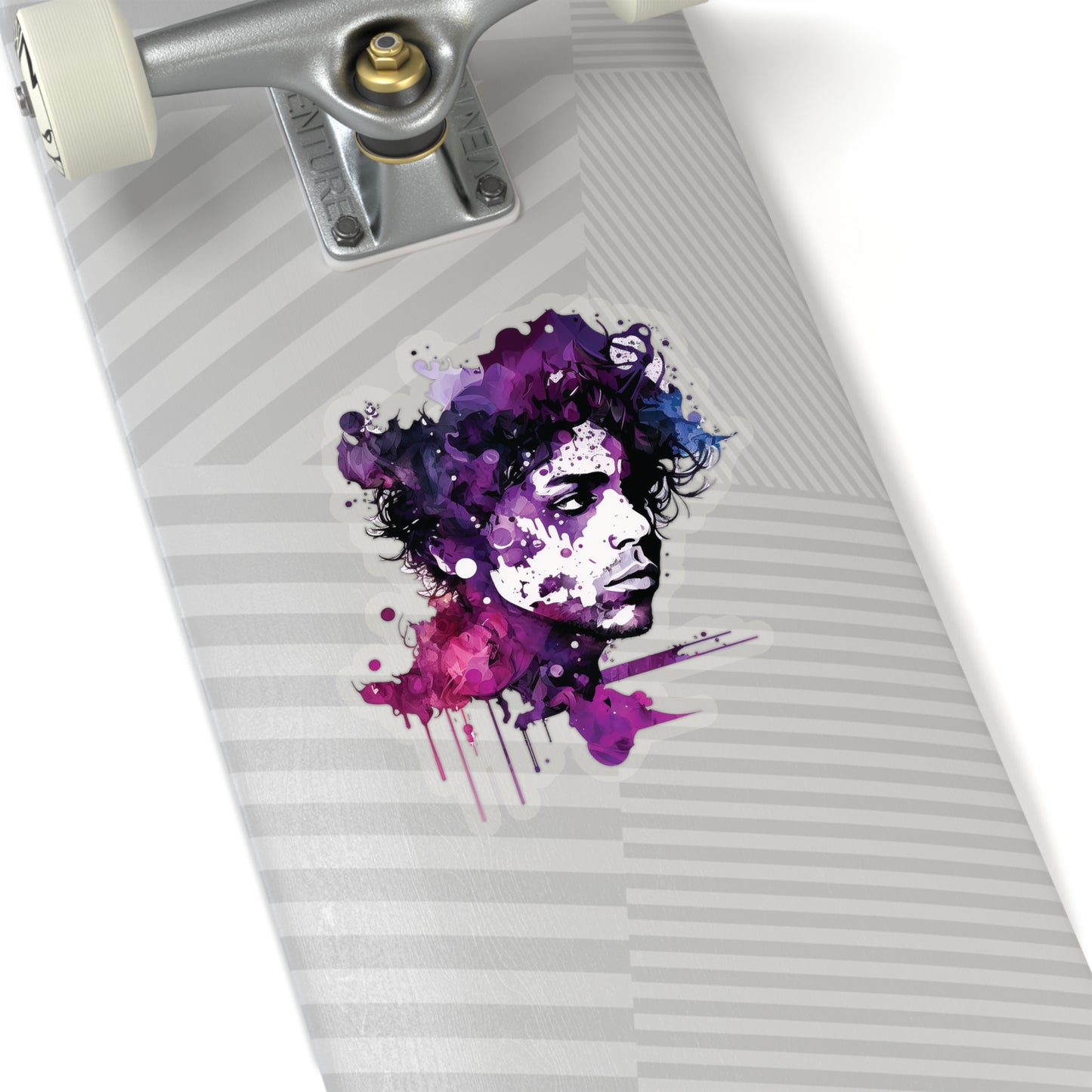 Prince - Love Symbol in Purple Rain Watercolor Style Sticker - Add Some Musical and Colorful Style to Your Tech