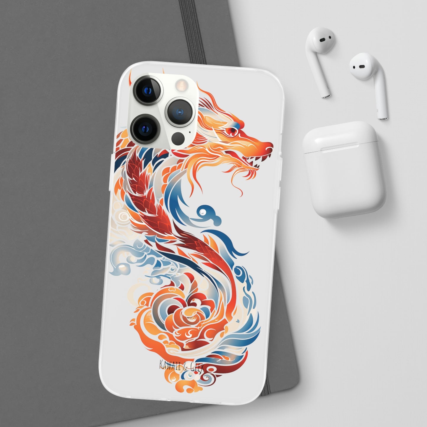 Elegant Chinese Ink Dragon Flexi Transparent Phone Case