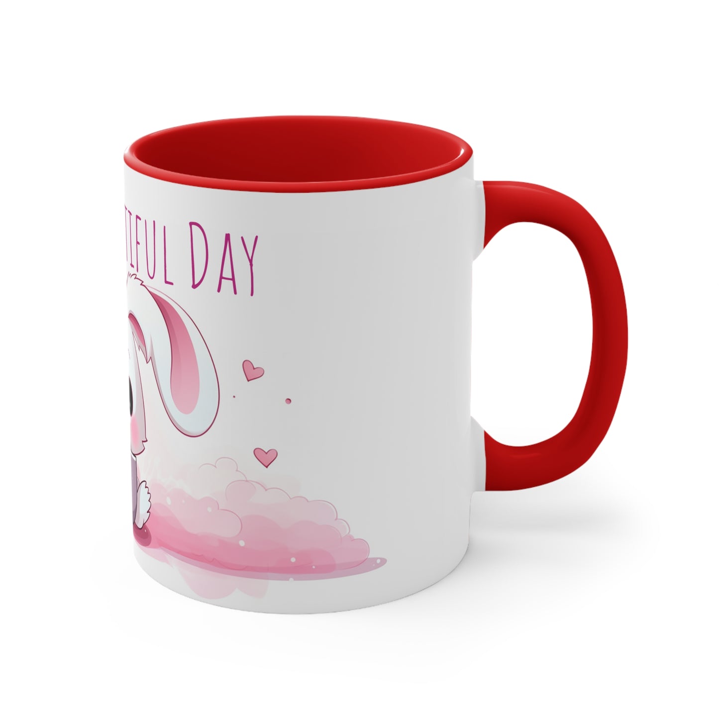 Kawaii Bunny Coffee Mug : "Hoppy Brew-tiful Day"