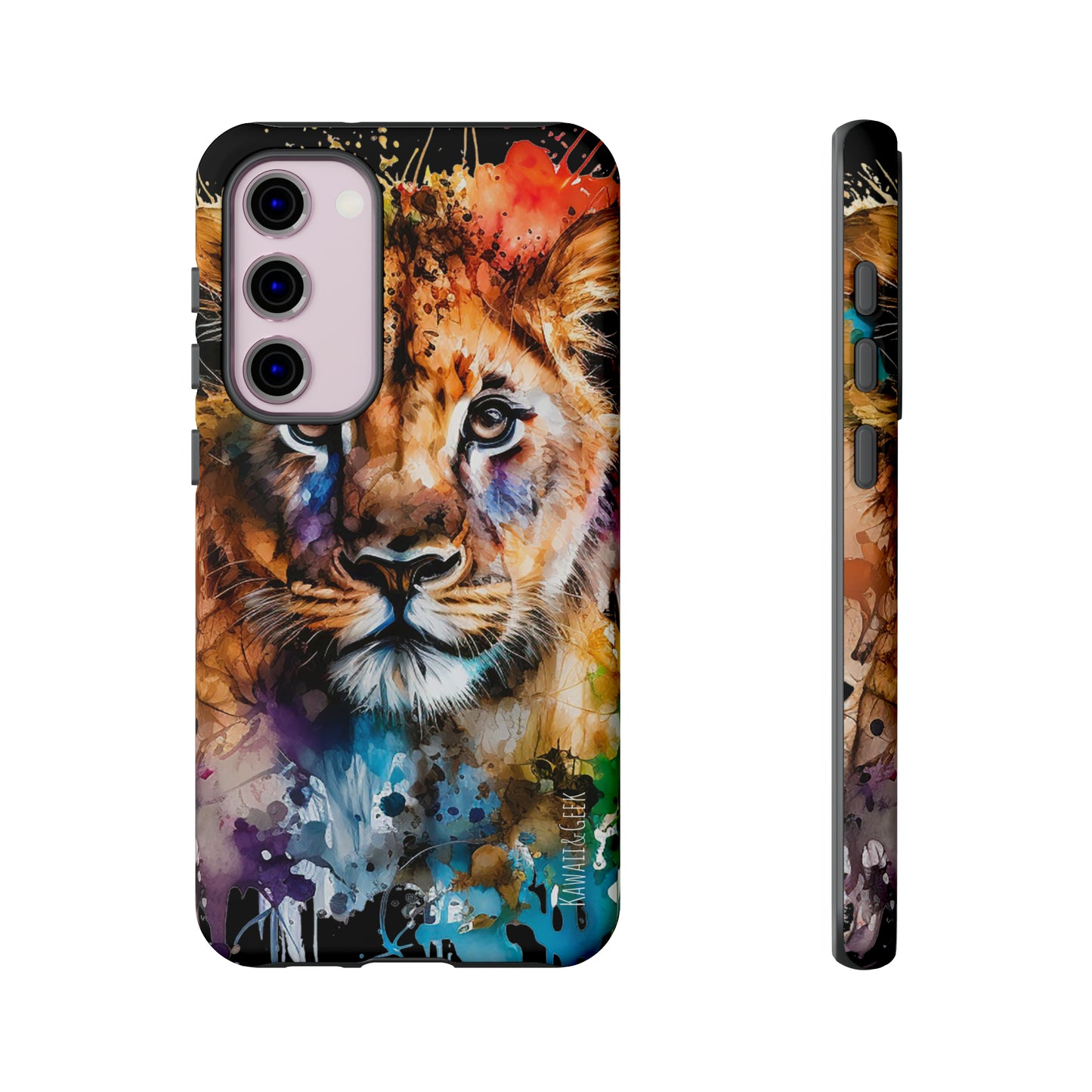 Watercolor Lion Cub Tough Phone Case - iPhone 15 compatible