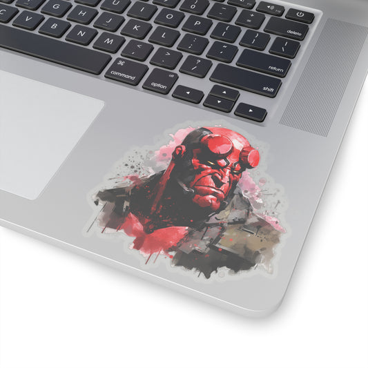 Watercolor Hellboy Sticker - Premium Halloween Sticker