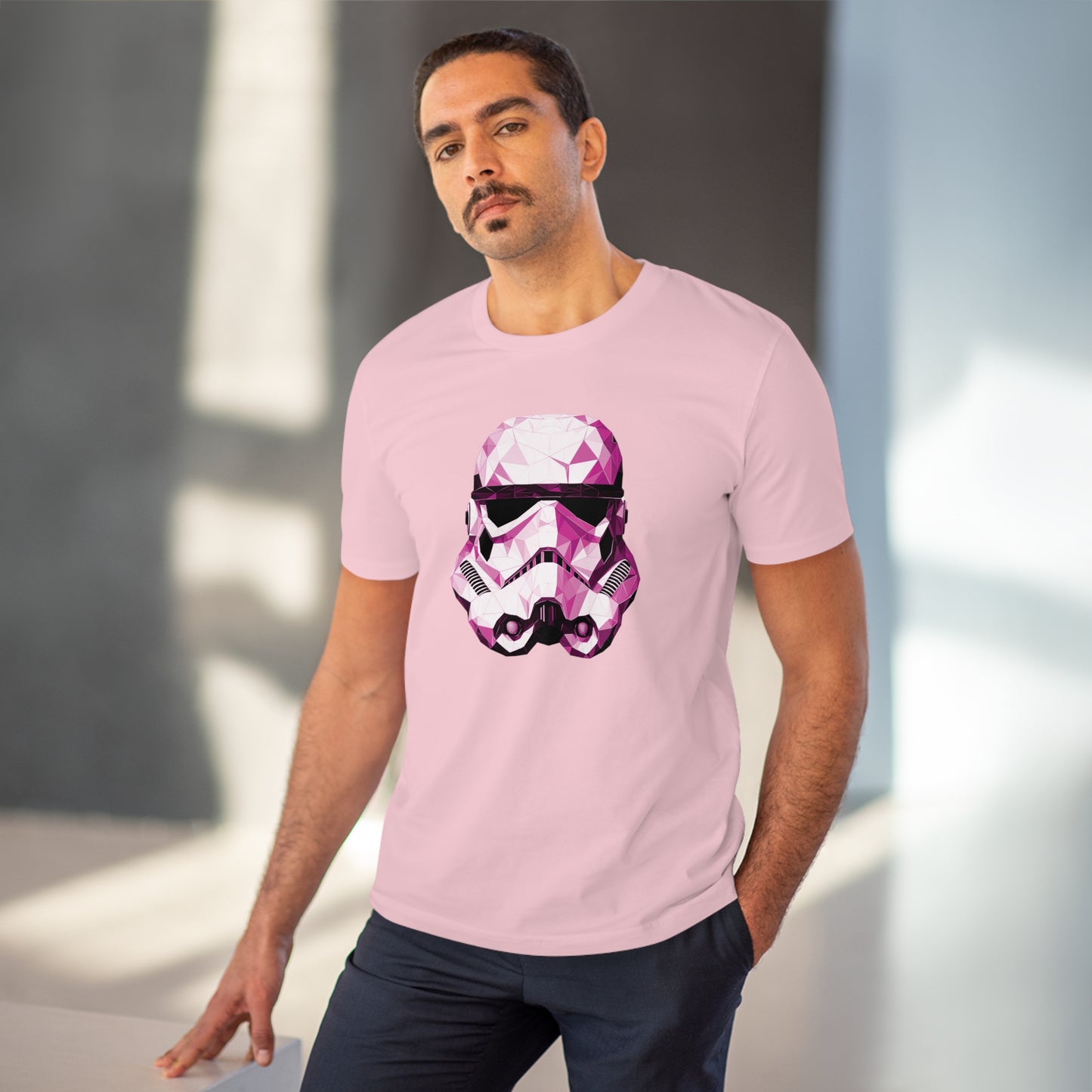 Stormtrooper Polygonal T-Shirt Pink Edition - Embrace Galactic Precision