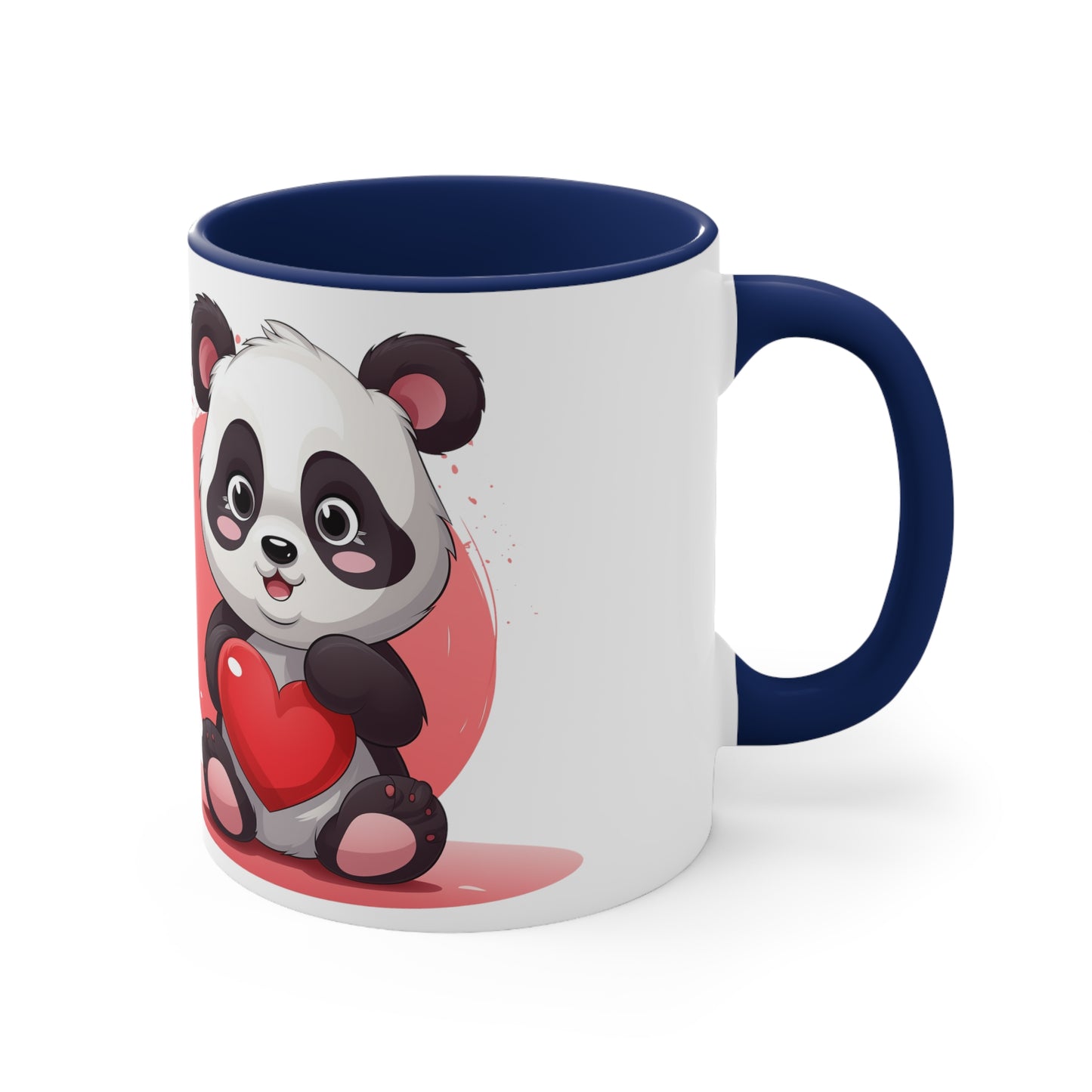 Panda Heart Mug - 11oz Bicolor 'My Heart to You' Cup - Valentine's Day