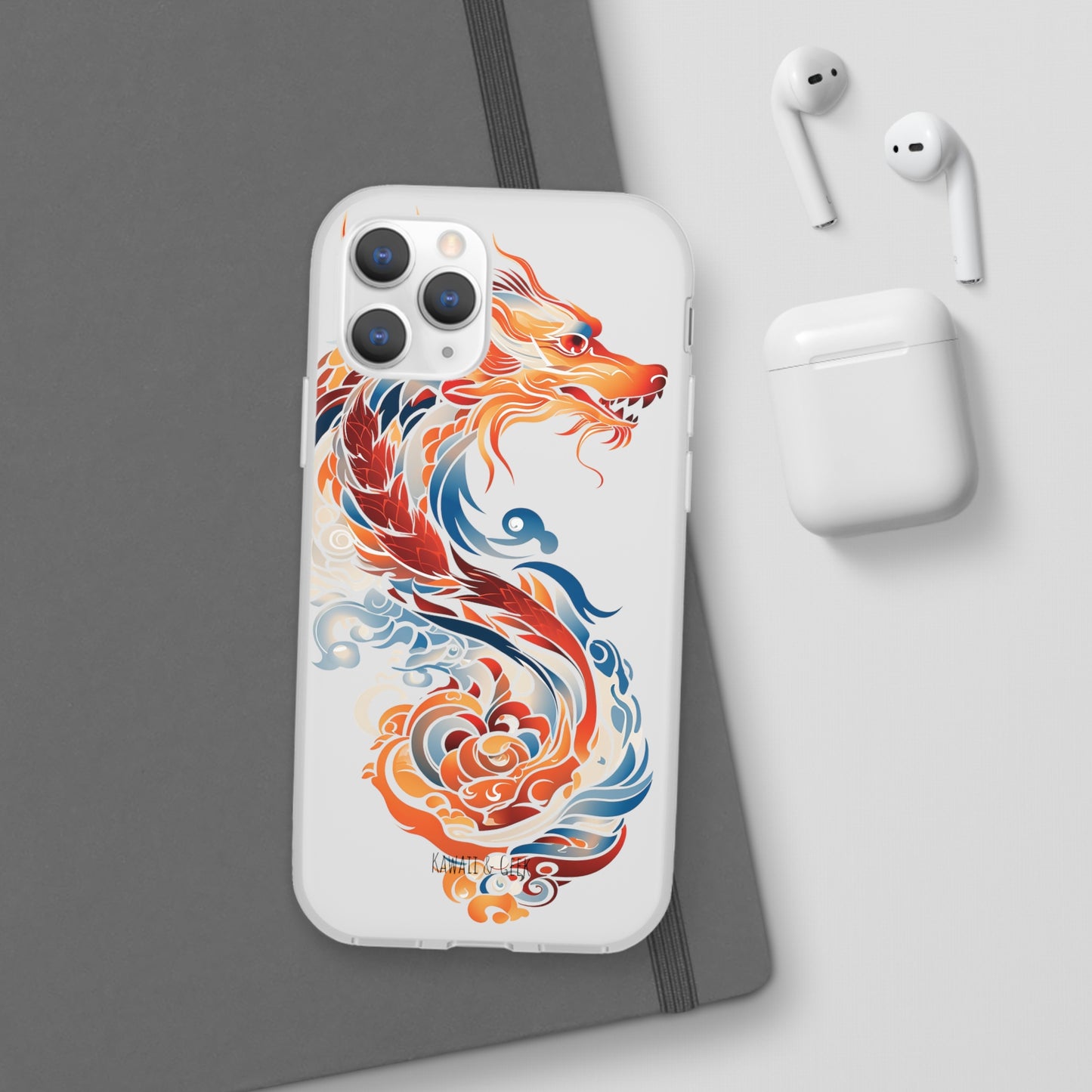 Elegant Chinese Ink Dragon Flexi Transparent Phone Case