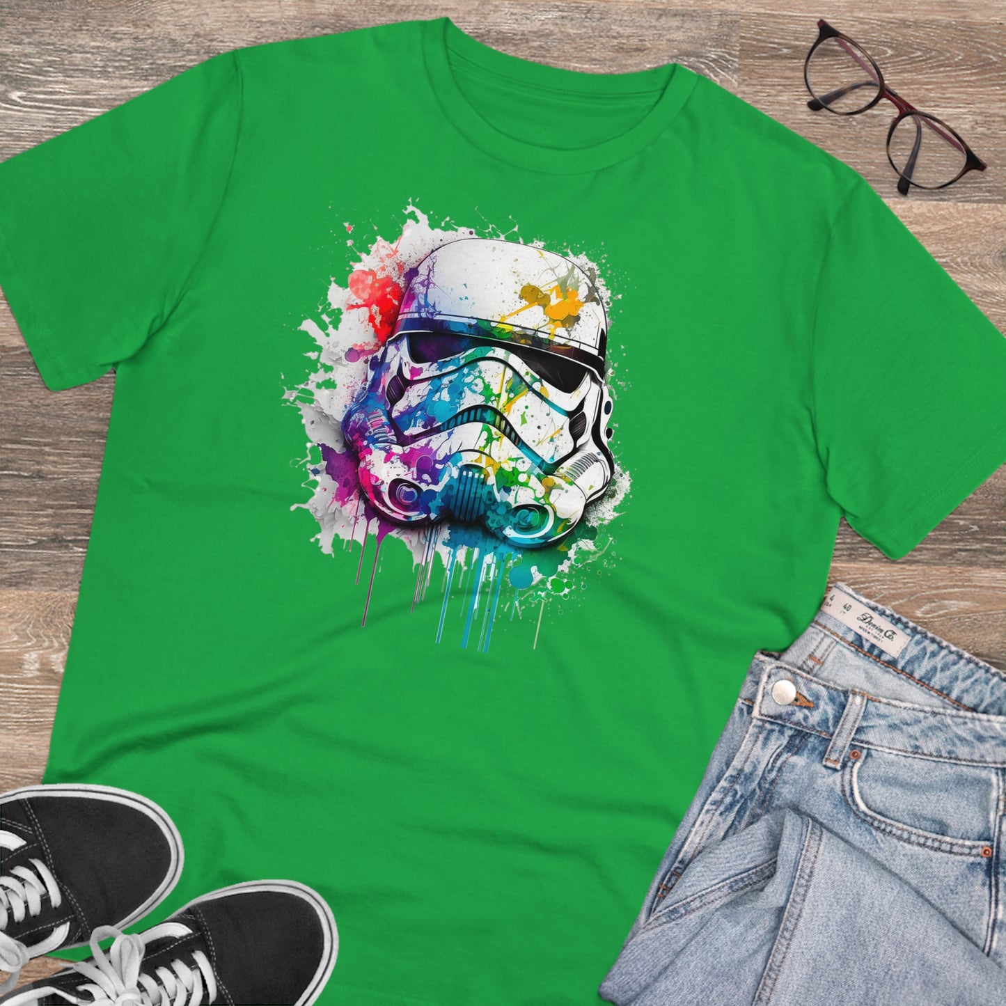 Storm Trooper in Watercolor Style Organic Unisex T-Shirt - Add Some Unique and Eco-Friendly Style to Your Wardrobe