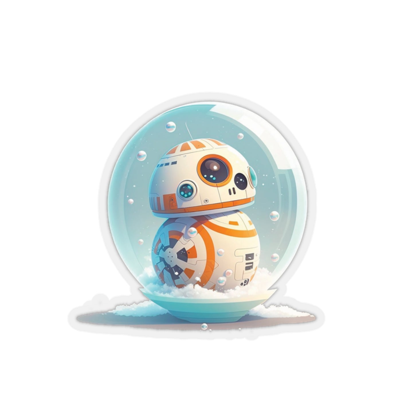 Cute BB8 in Snowball Sticker - Add Some Playful and Adorable Style to Your Tech - Star Wars