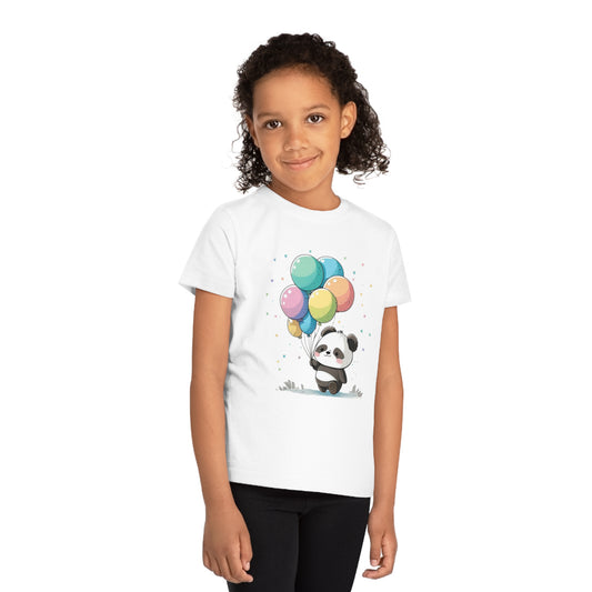 Panda with Balloons Kids Eco-Friendly T-Shirt - Adorable Style for Little Nature Lovers