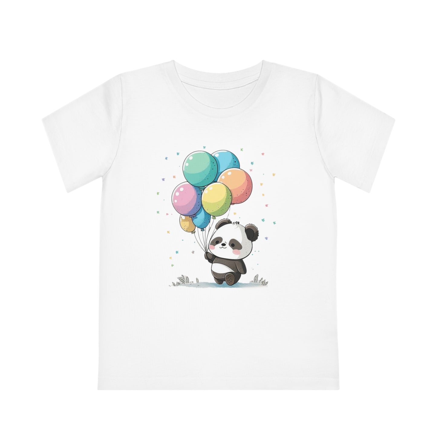 Panda with Balloons Kids Eco-Friendly T-Shirt - Adorable Style for Little Nature Lovers