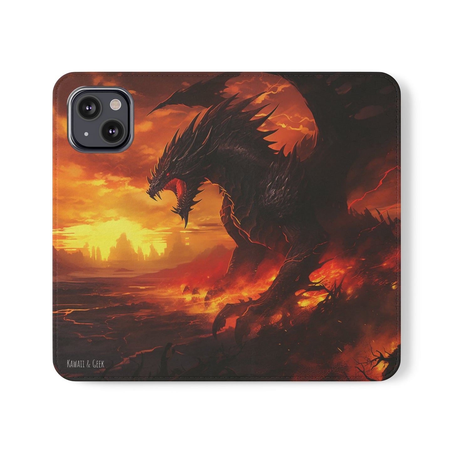 Apocalyptic Red Dragon Flip Phone Case