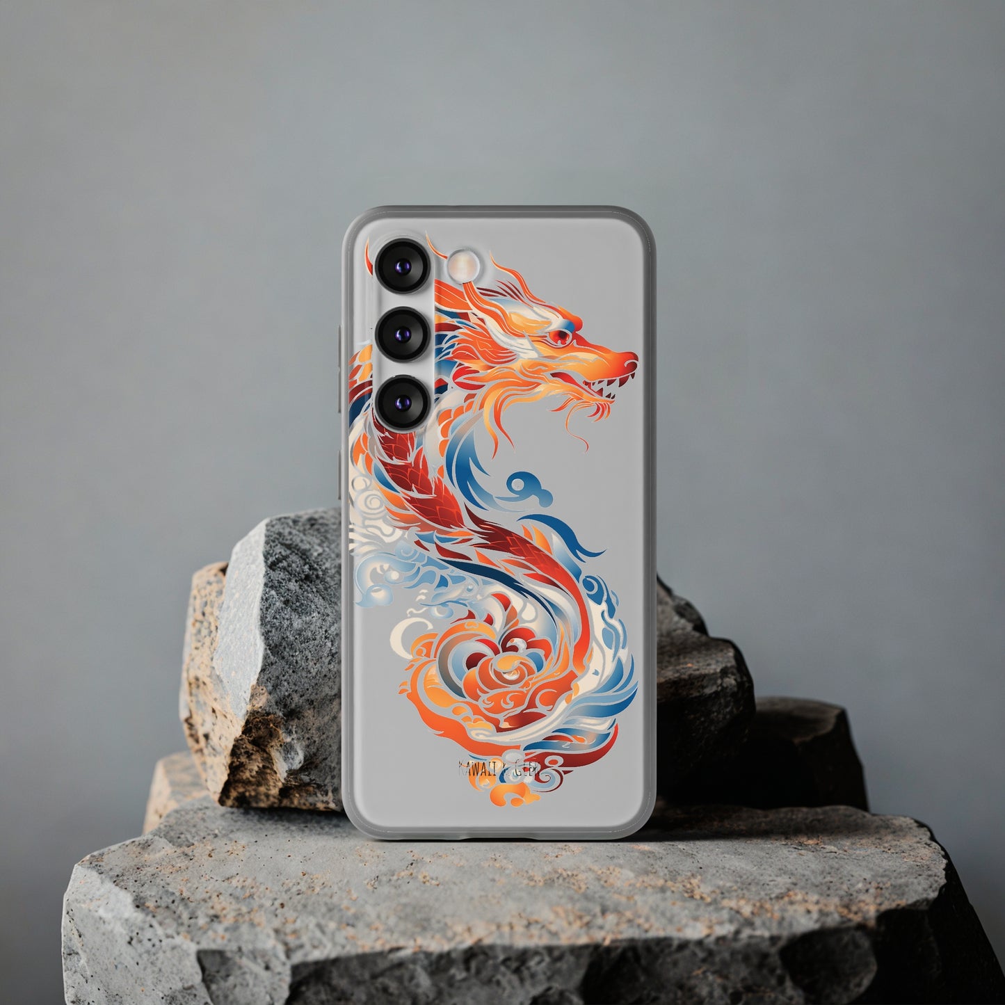 Elegant Chinese Ink Dragon Flexi Transparent Phone Case