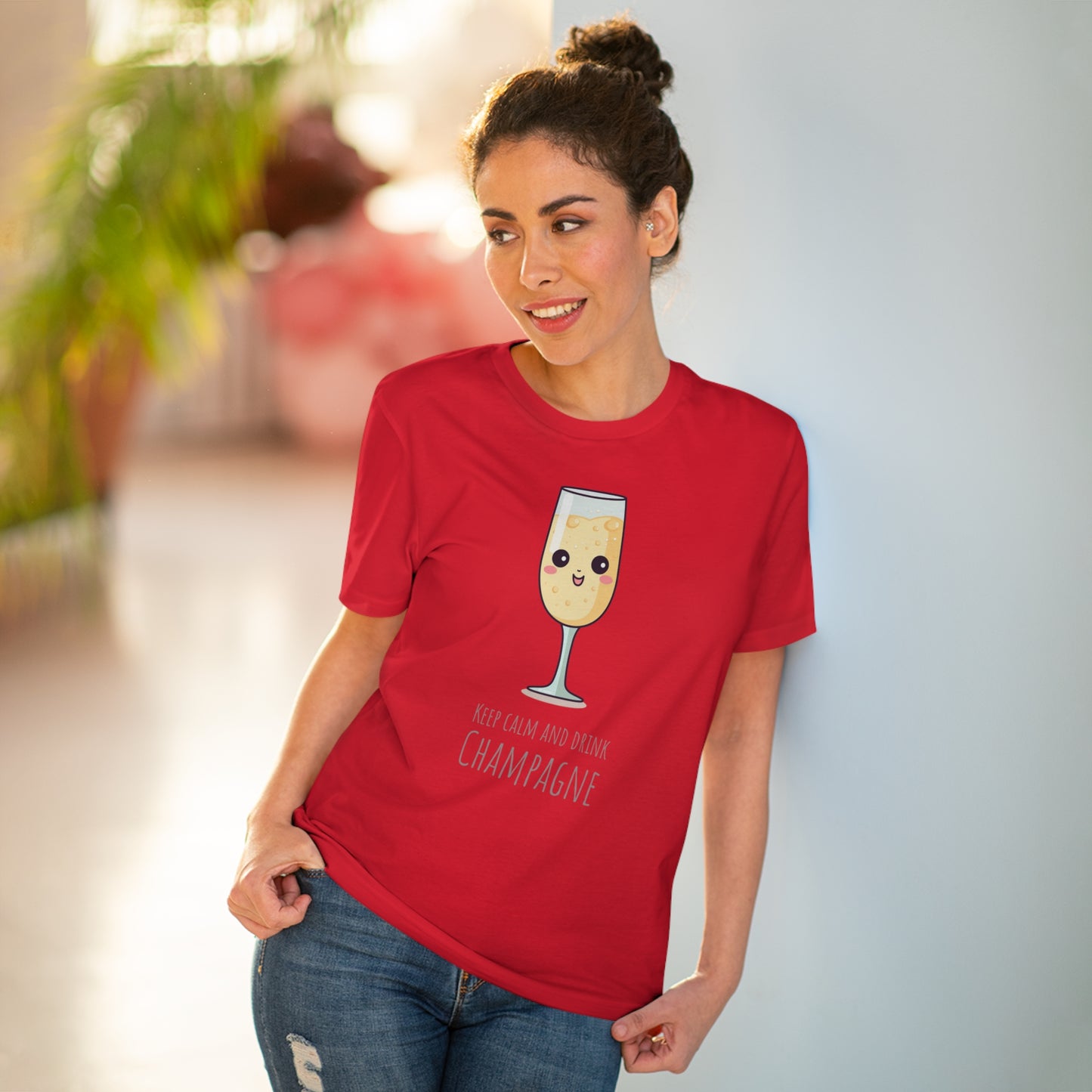 Keep Calm and Drink Champagne T-Shirt - Eco-Friendly Design