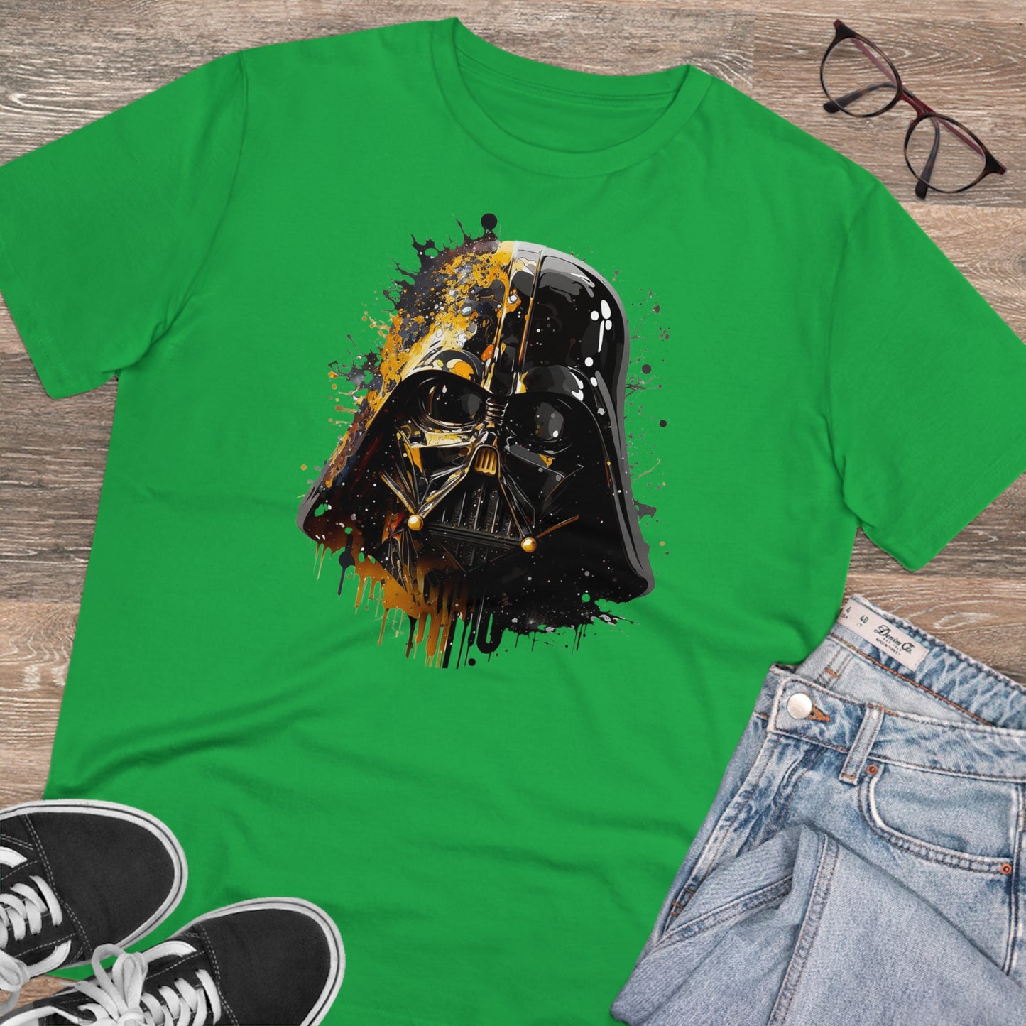 Darth Vader in Watercolor Style Eco-Friendly Unisex T-Shirt - Add Some Artistic and Sustainable Style to Your Wardrobe