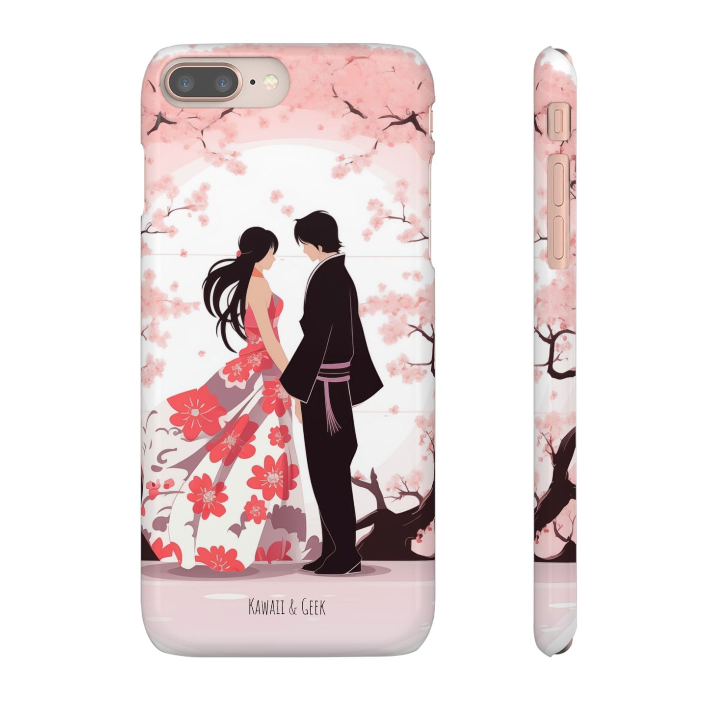 Japanese Blossom Love Premium Phone Case - Valentine's Cherry Tree Design