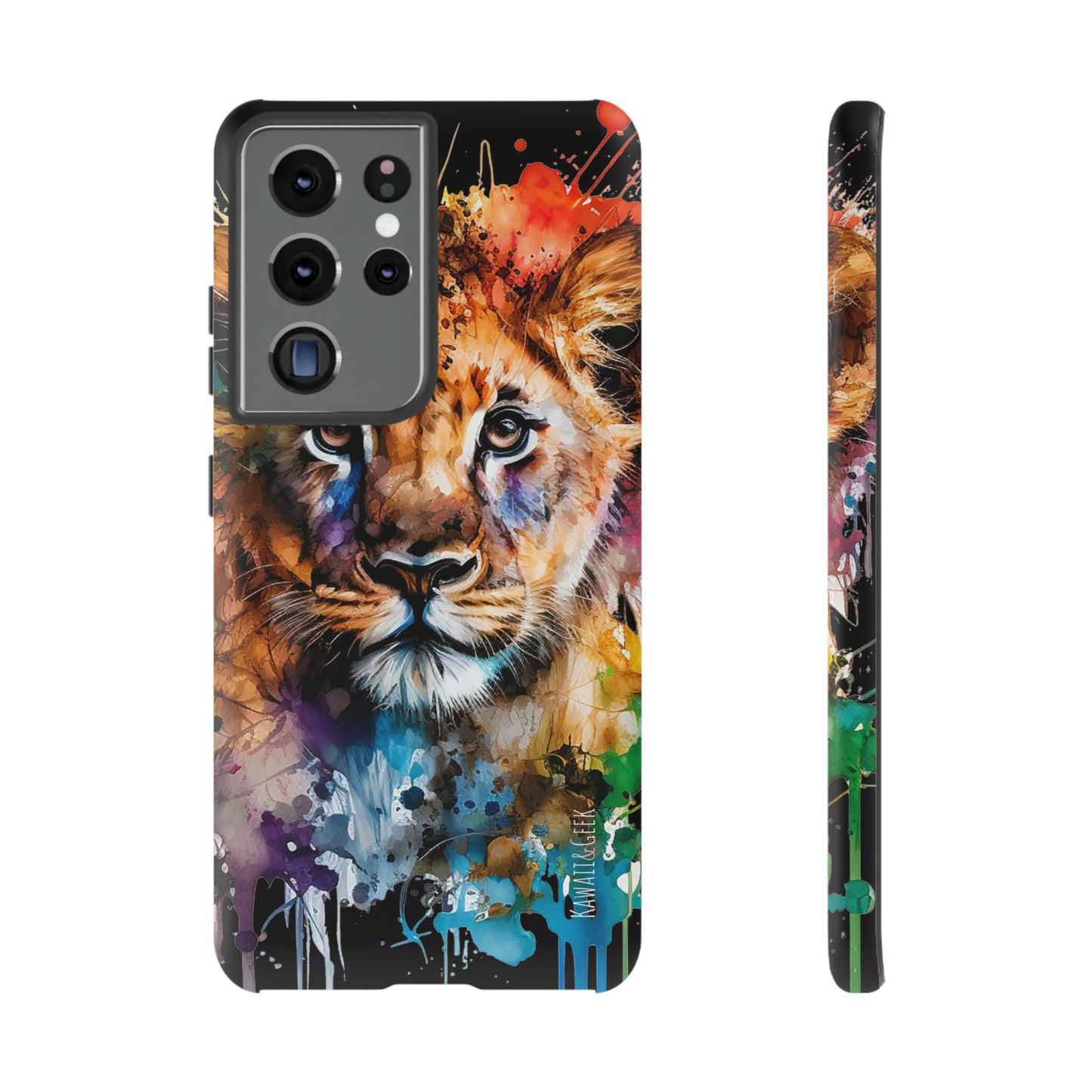 Watercolor Lion Cub Tough Phone Case - iPhone 15 compatible
