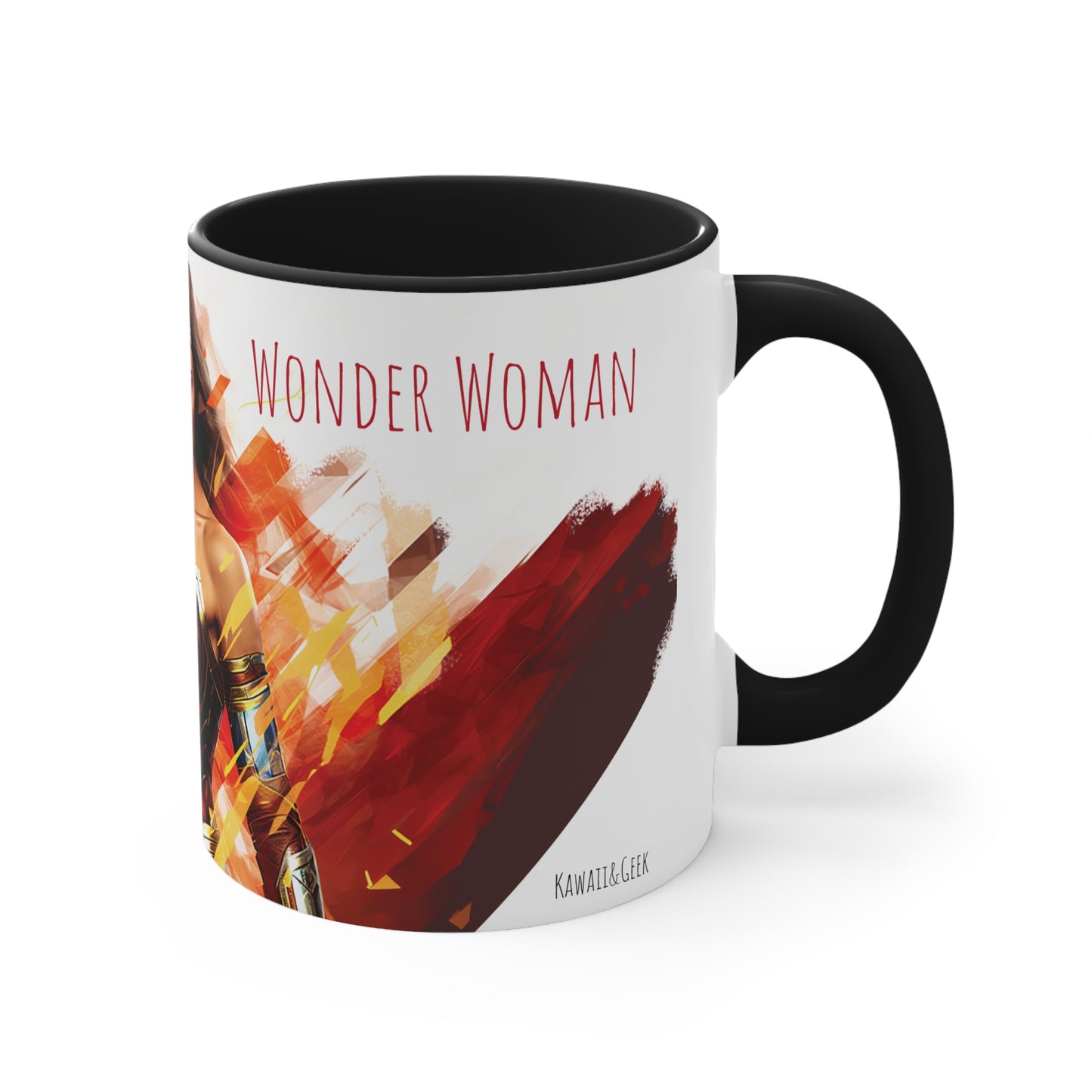Wonder Woman Geometric Bicolor Mug - Diana, Princess of Themyscira