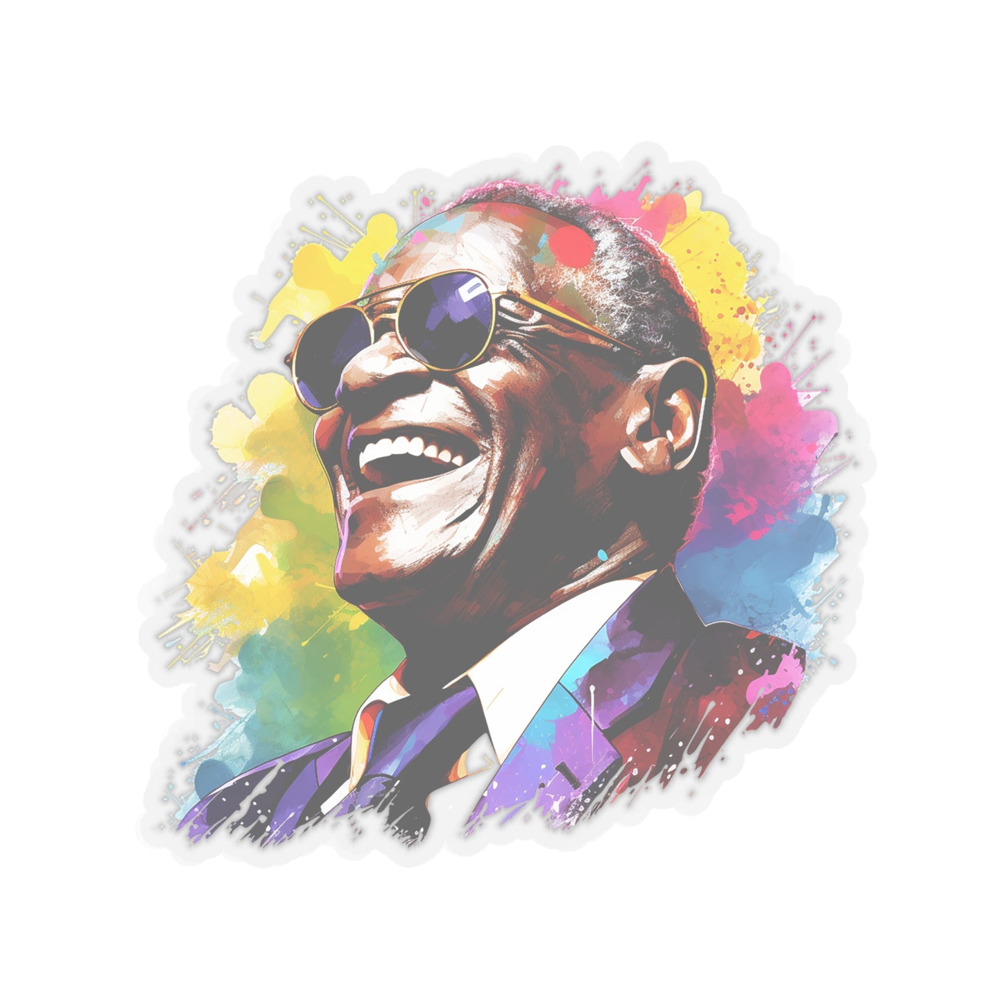 Ray Charles Watercolor-Style Sticker