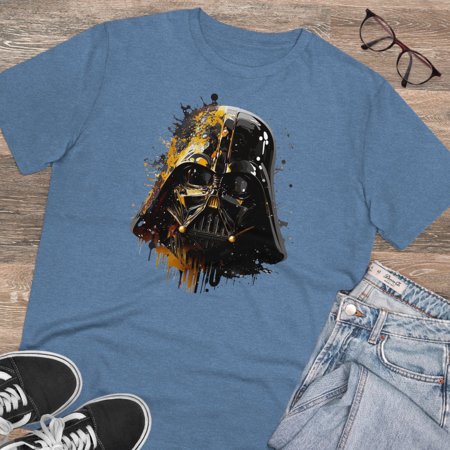 Darth Vader in Watercolor Style Eco-Friendly Unisex T-Shirt - Add Some Artistic and Sustainable Style to Your Wardrobe