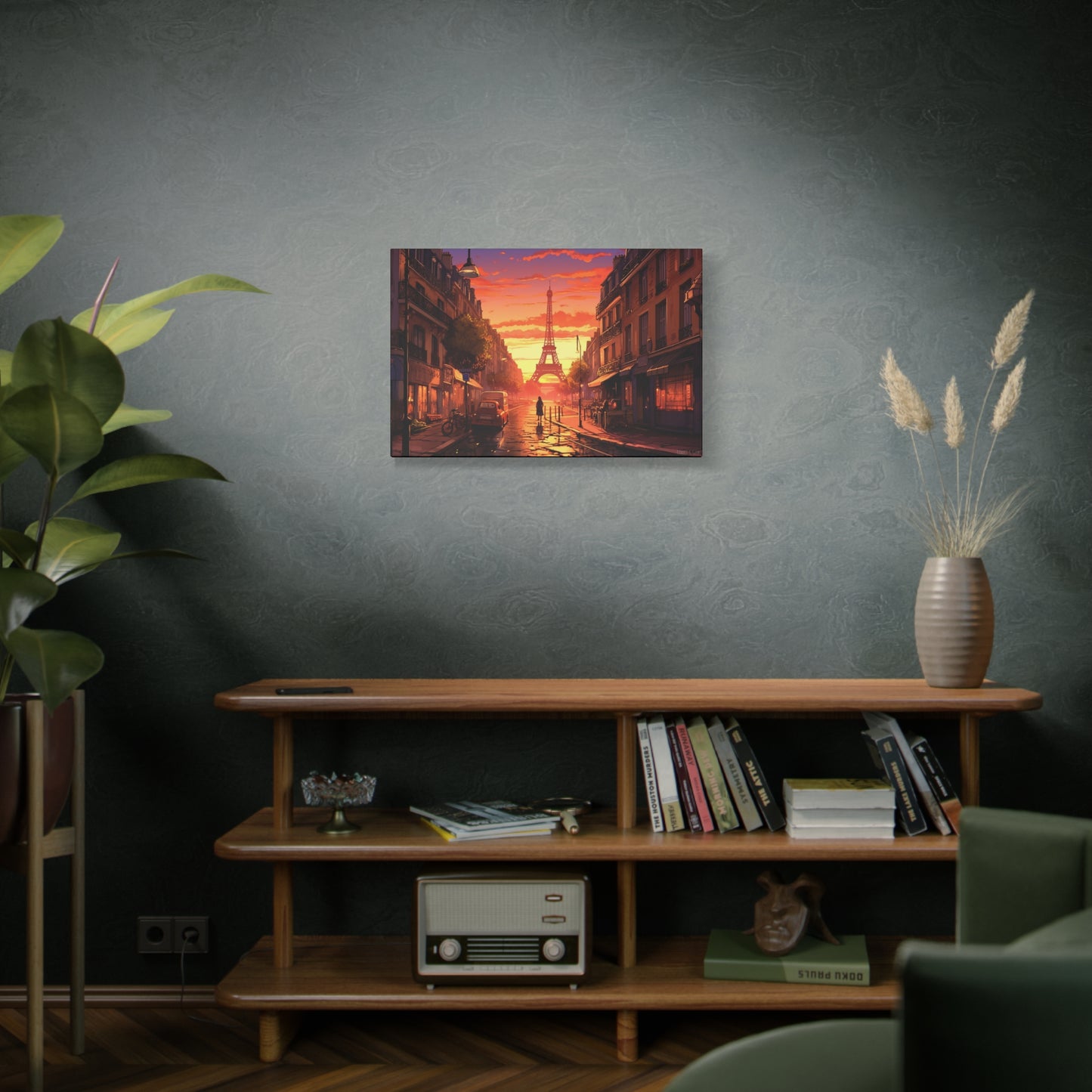 Paris Sunset Canvas - Capture the Romantic Streets and Eiffel Tower in Artistic Splendor