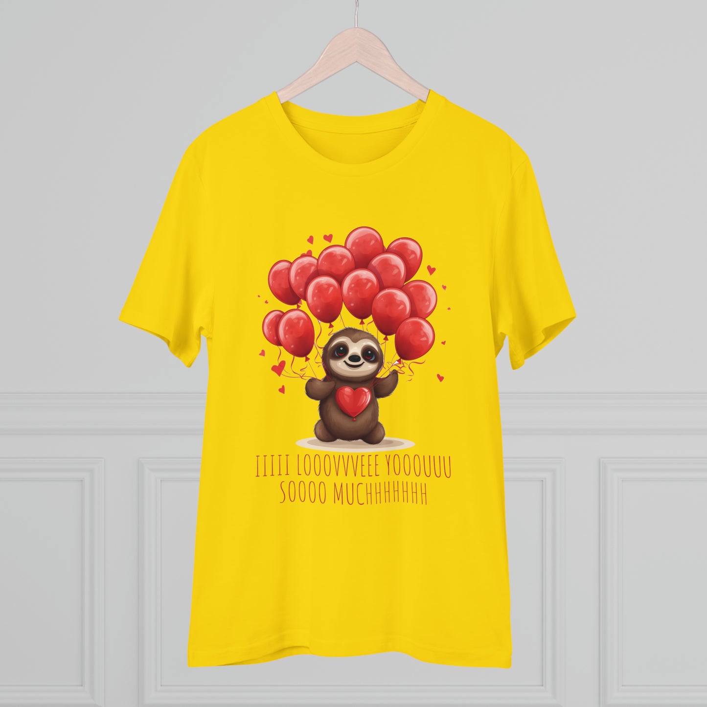 Sloth Love Balloon Tee - Eco-Friendly Slow Love Shirt - Valentine's Day Special