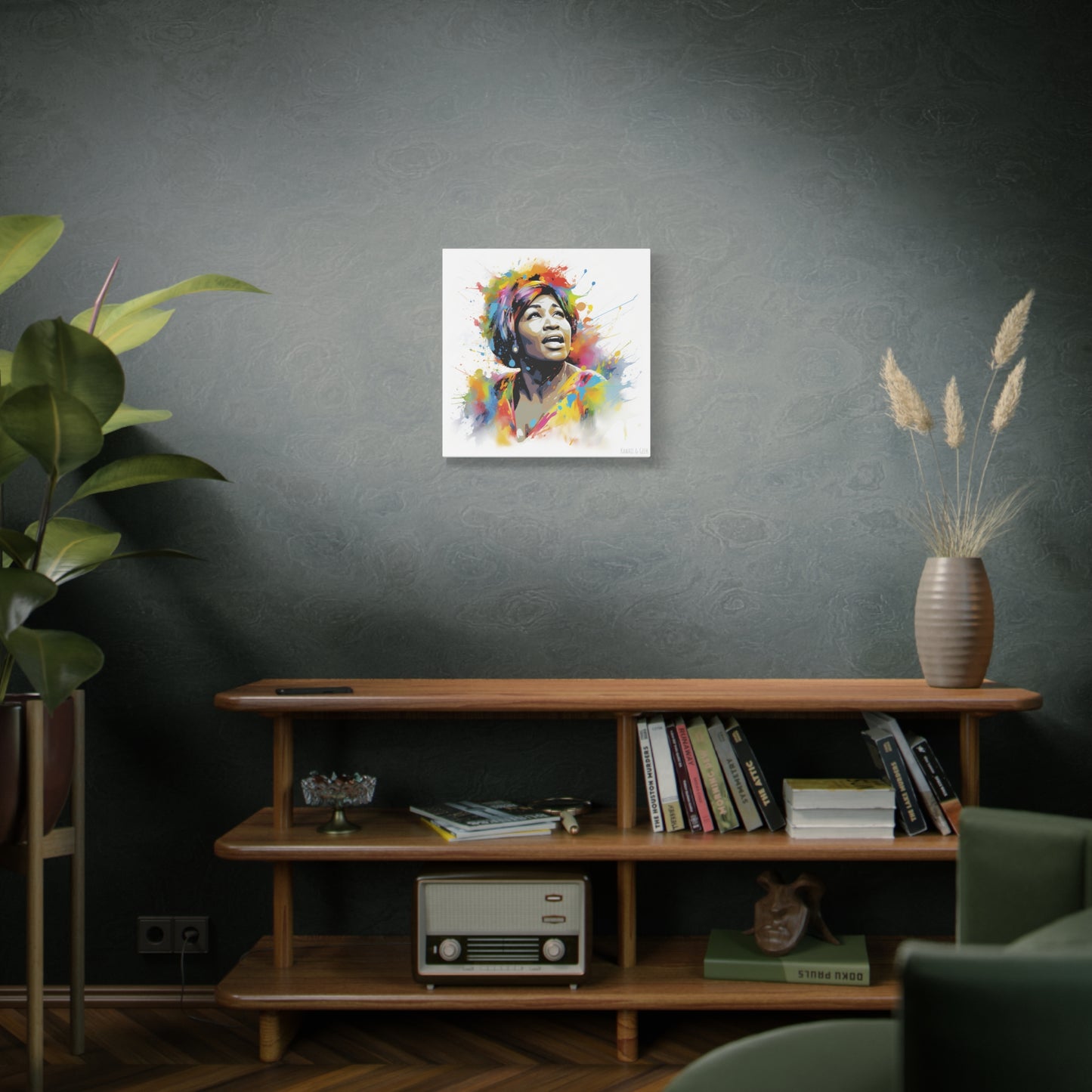 Aretha Franklin Watercolor Cotton Canvas