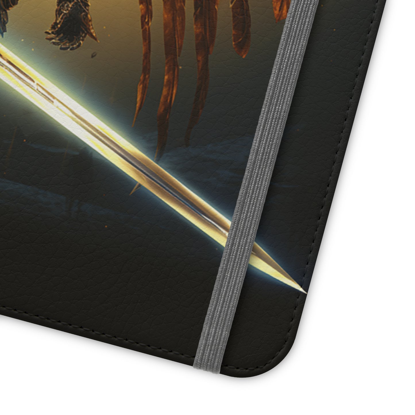 Dark Angel Flip Phone Case: Guardian with Sword
