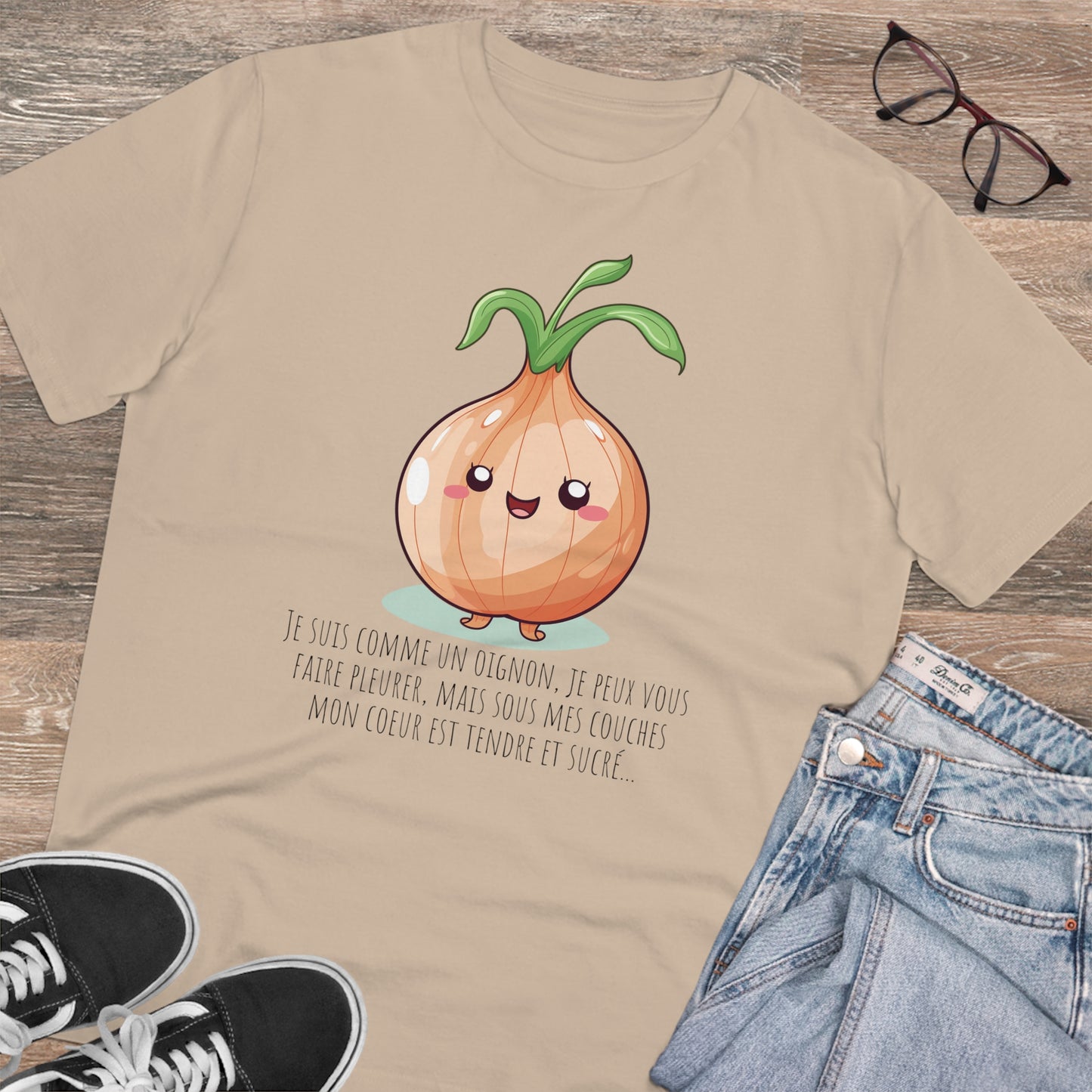 Sweet and Sassy Eco-Friendly Onion T-Shirt for Heartfelt Style - FRENCH