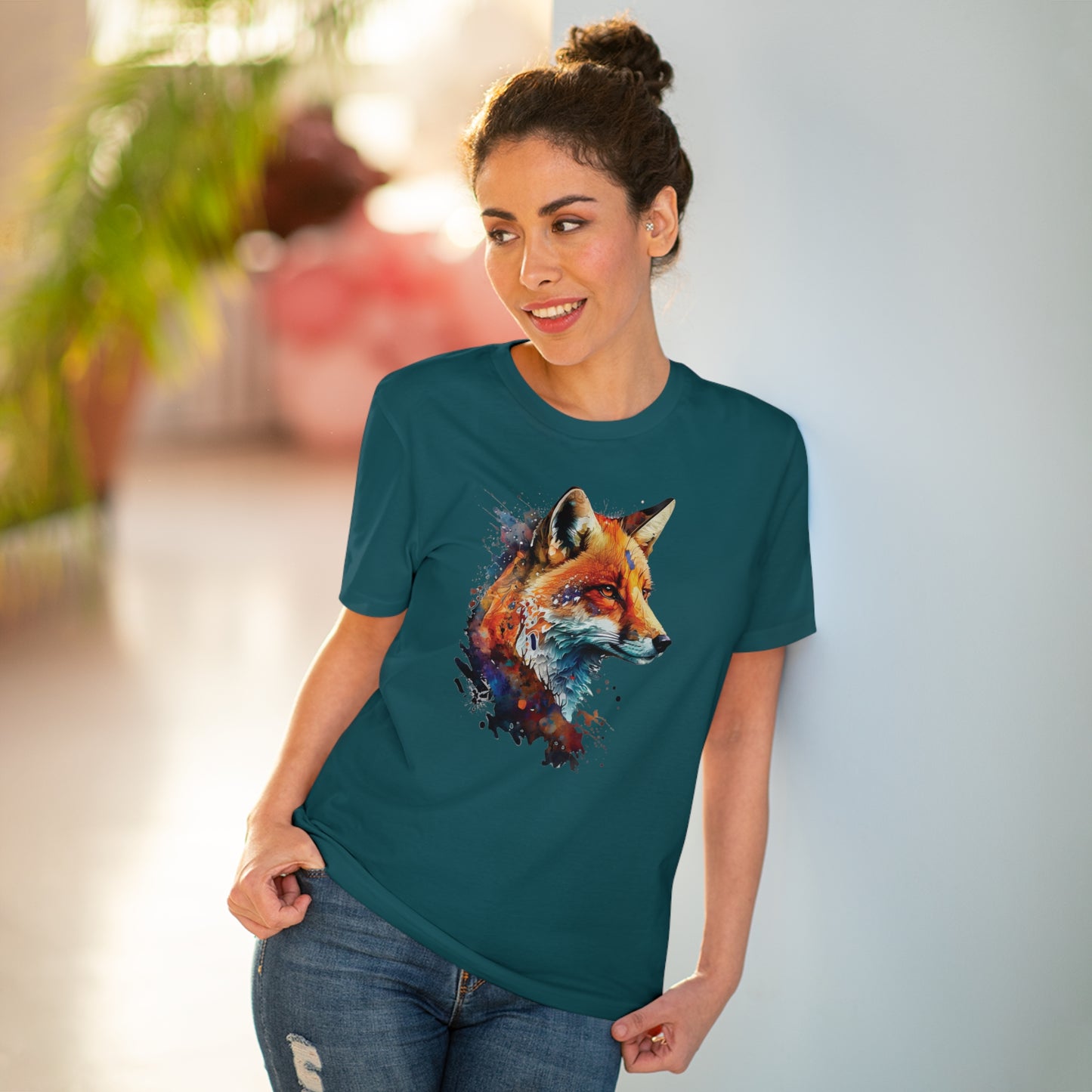 Fox T-shirt - Unisex and Eco-Friendly T-Shirt - Fox in Watercolor Style: Embrace Nature with Style