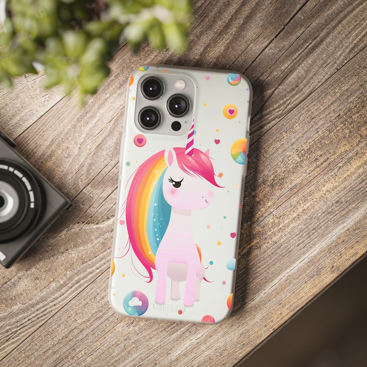 Kawaii Unicorn Flexi Transparent Phone Case