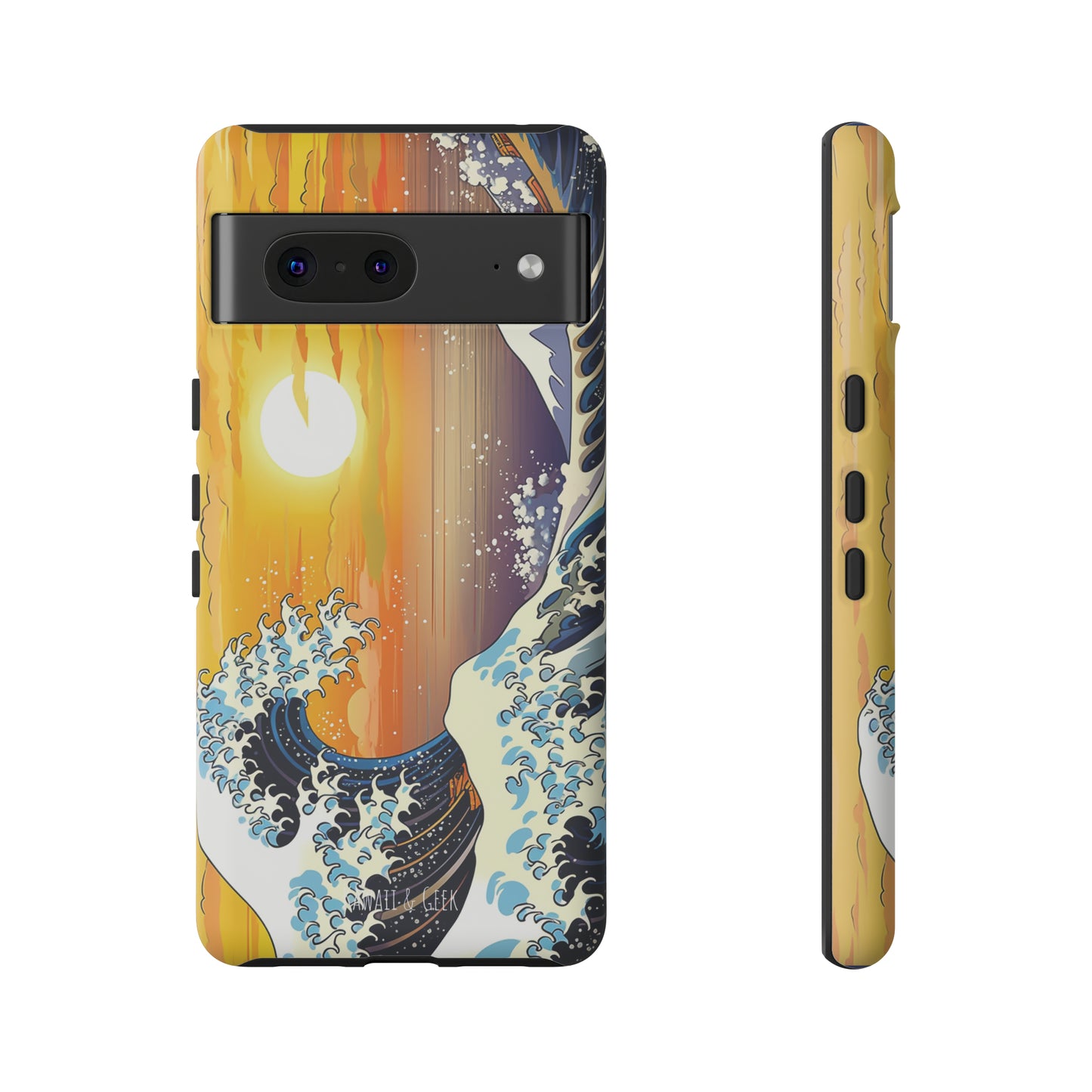 Sunset Big Wave tough Phone Case - Embrace the Majestic Hokusai Style in Your Hands