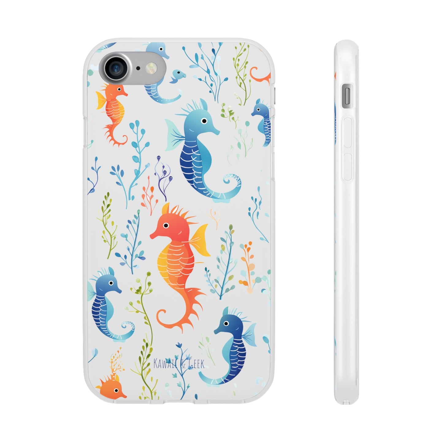 Underwater Seahorse Flexi Transparent phone Case : Dive into Cuteness!