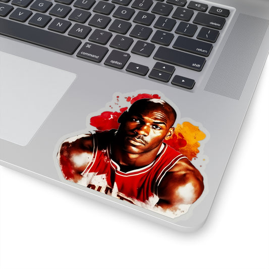 Michael Jordan in Watercolor Style Sticker - Add Some Iconic and Artistic Style to Your Tech