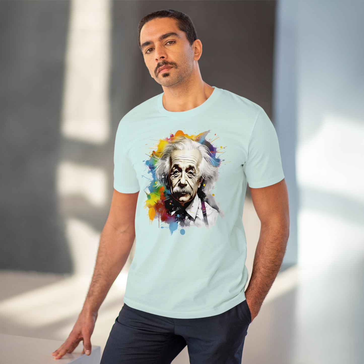 Albert Einstein Eco-friendly T-shirt : Watercolor Essence