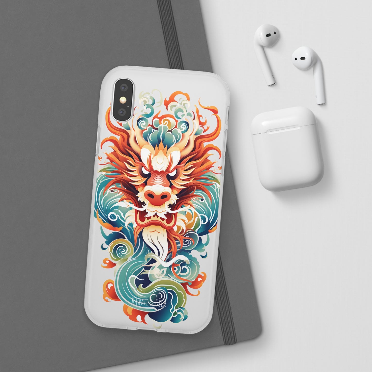 Chinese Ink Dragon Flexi Transparent Phone Case