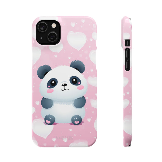 Cute Panda & Hearts Premium Phone Case