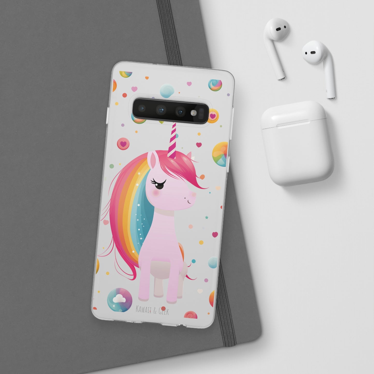 Kawaii Unicorn Flexi Transparent Phone Case