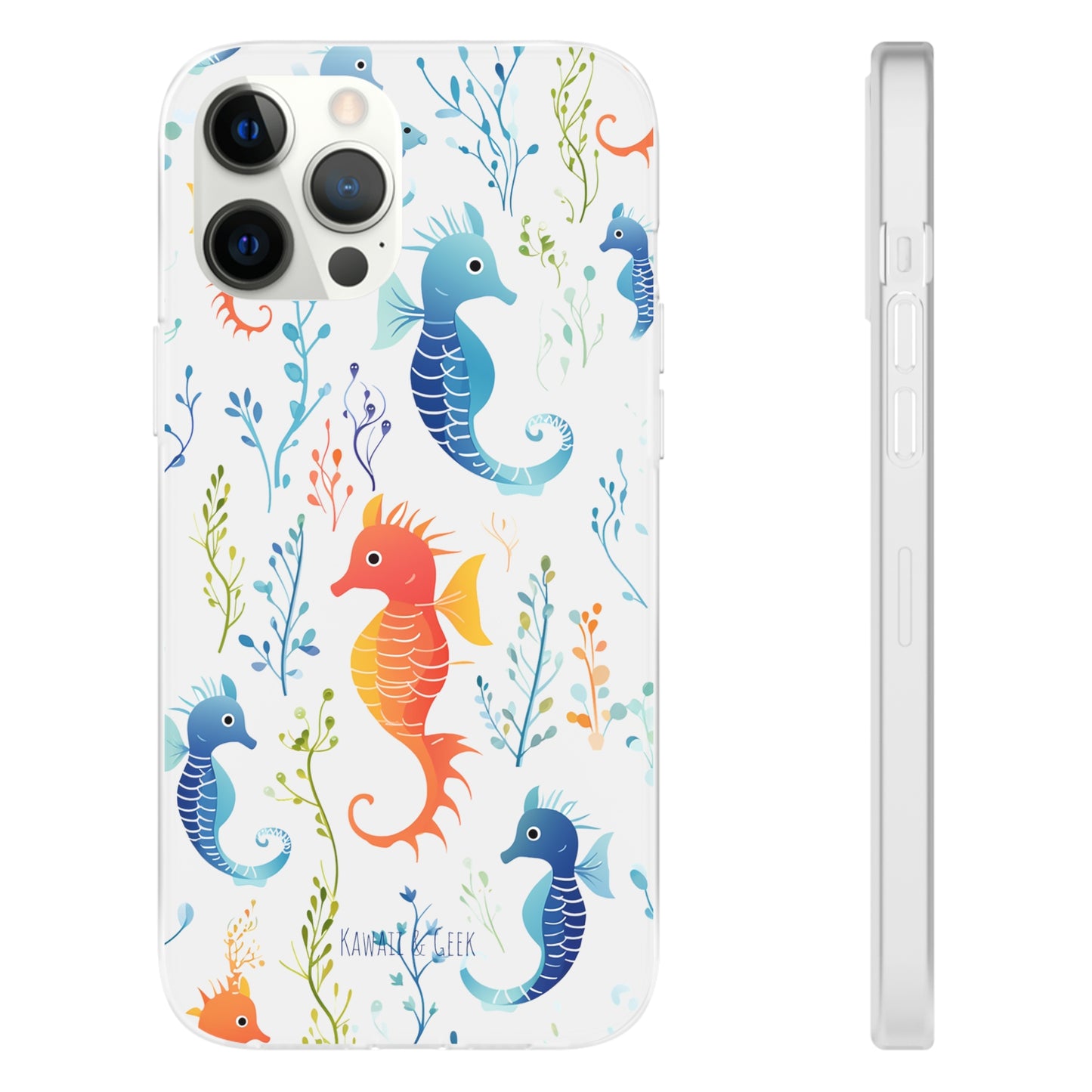 Underwater Seahorse Flexi Transparent phone Case : Dive into Cuteness!