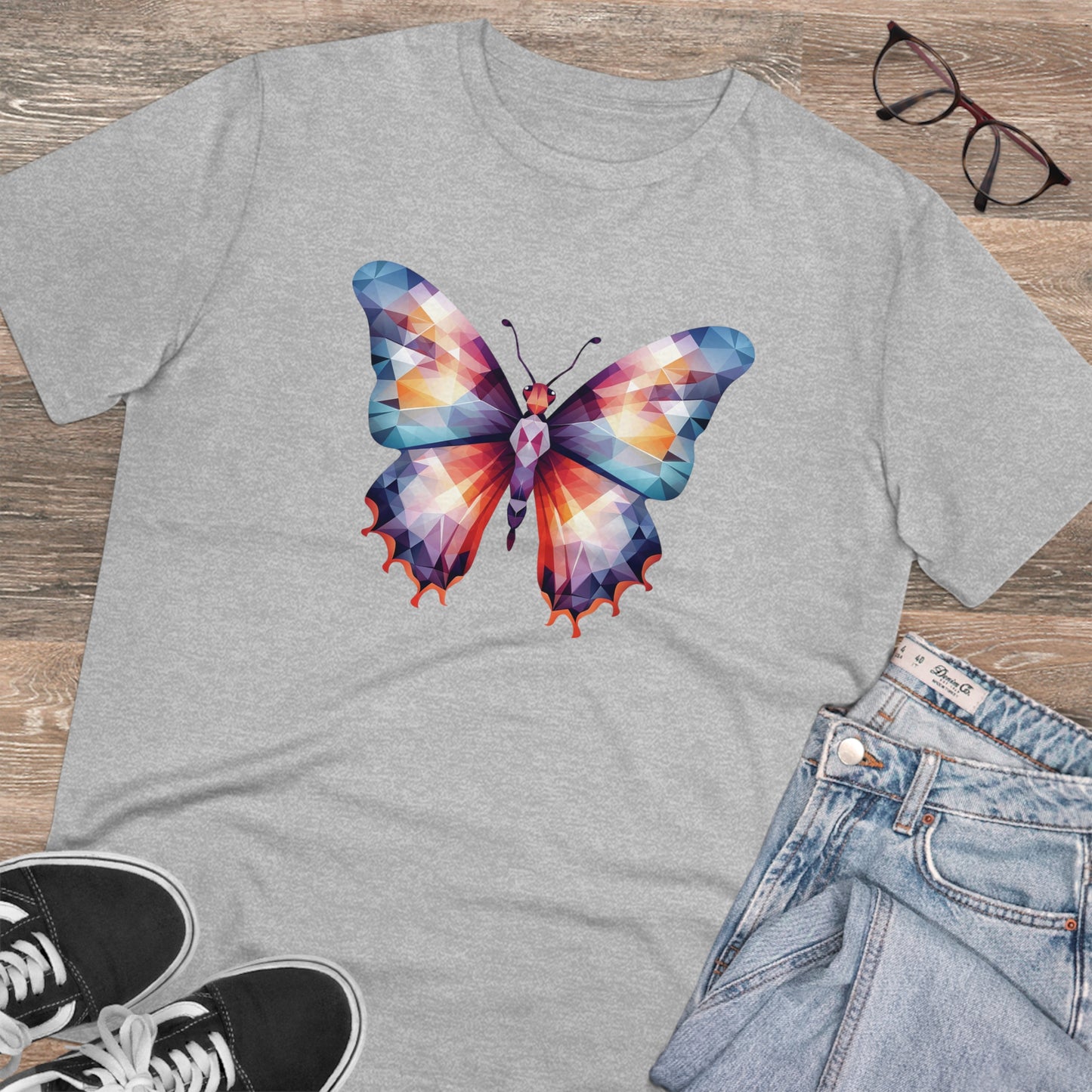 Butterfly Polygonal T-Shirt - Embrace Vibrant Transformation