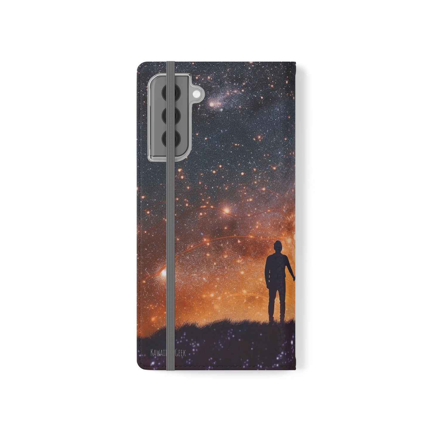 Starry Night Lovers Flip Phone Case - Embrace the Beauty of the Night Sky