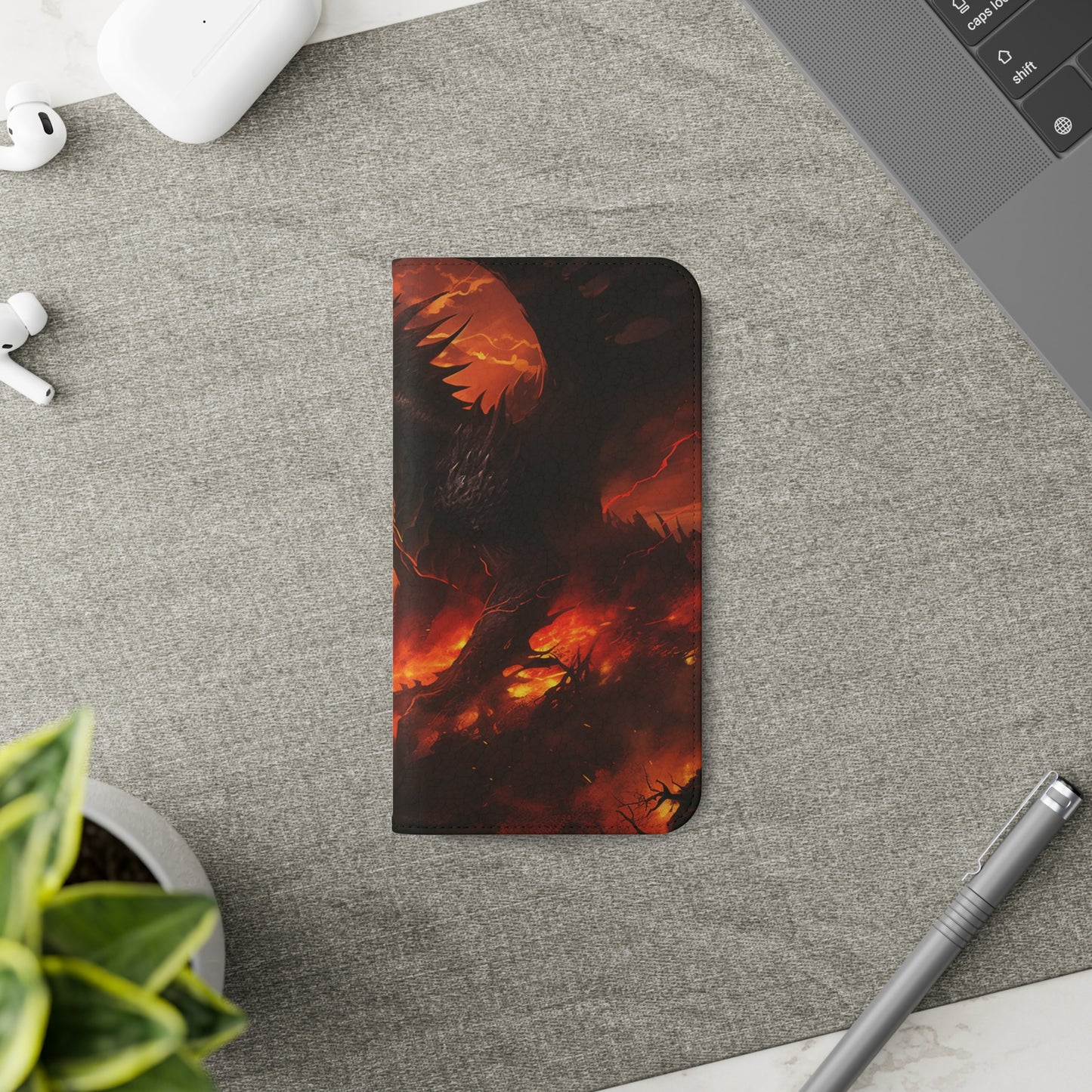 Apocalyptic Red Dragon Flip Phone Case