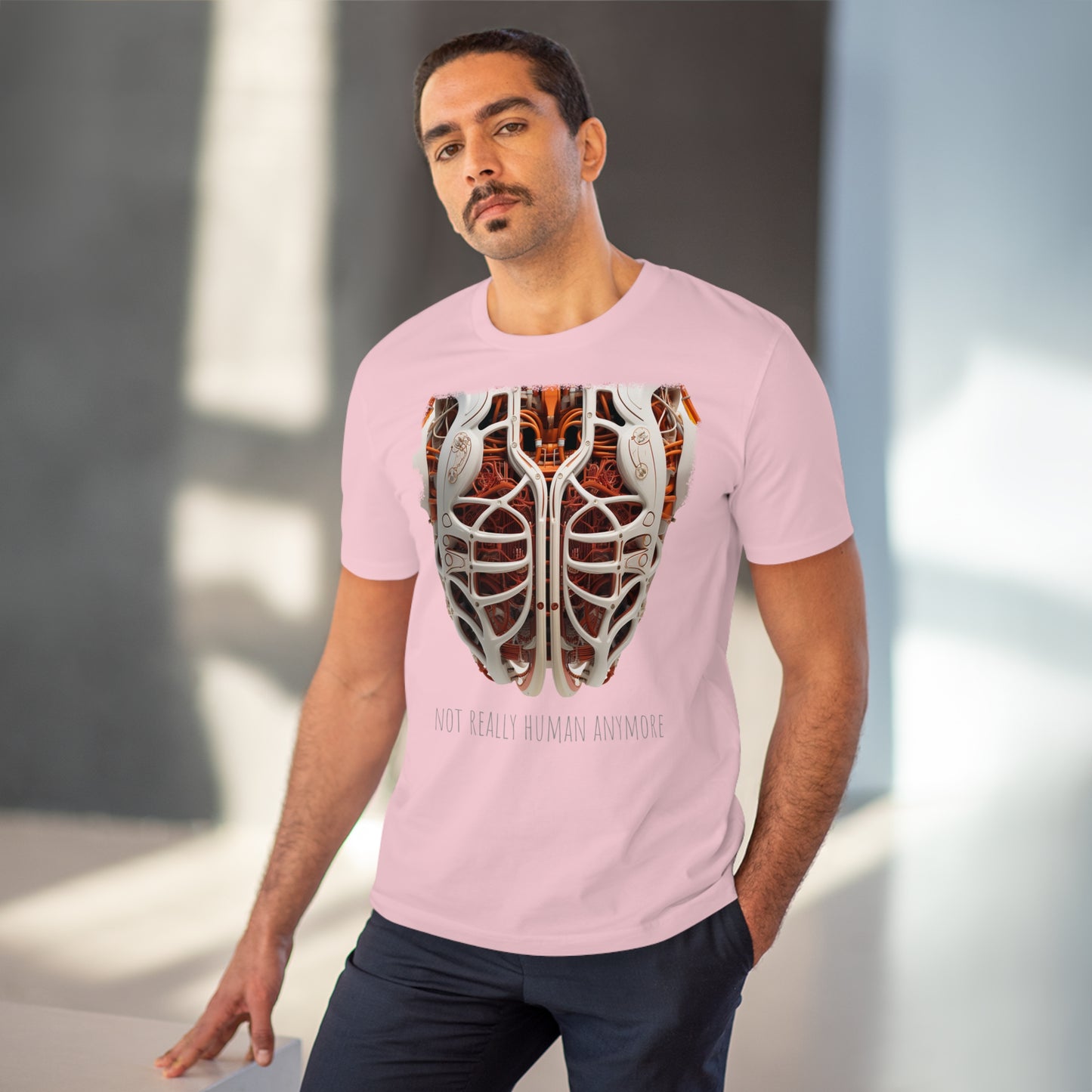 Eco-T-shirt: Cybernetic Chest "Not Really Human"