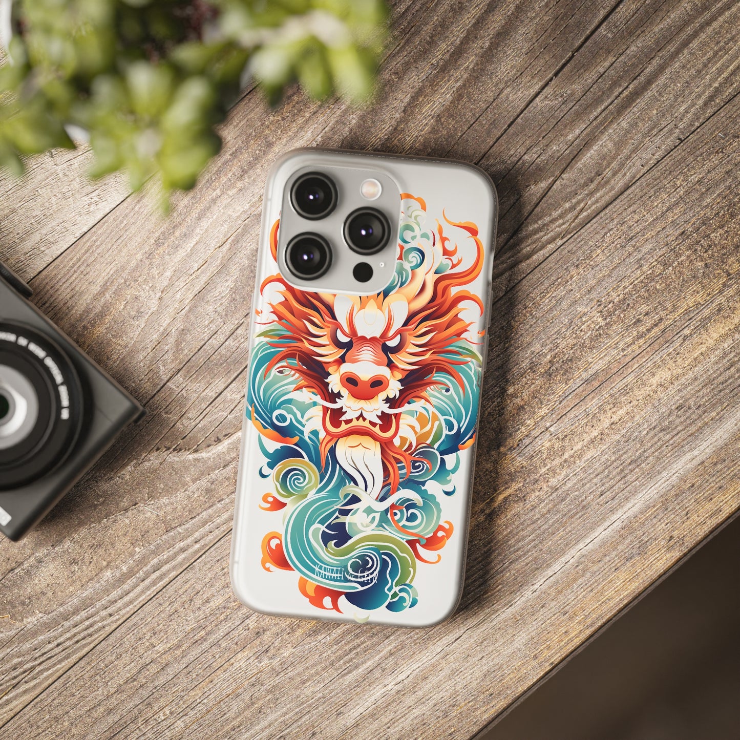 Chinese Ink Dragon Flexi Transparent Phone Case