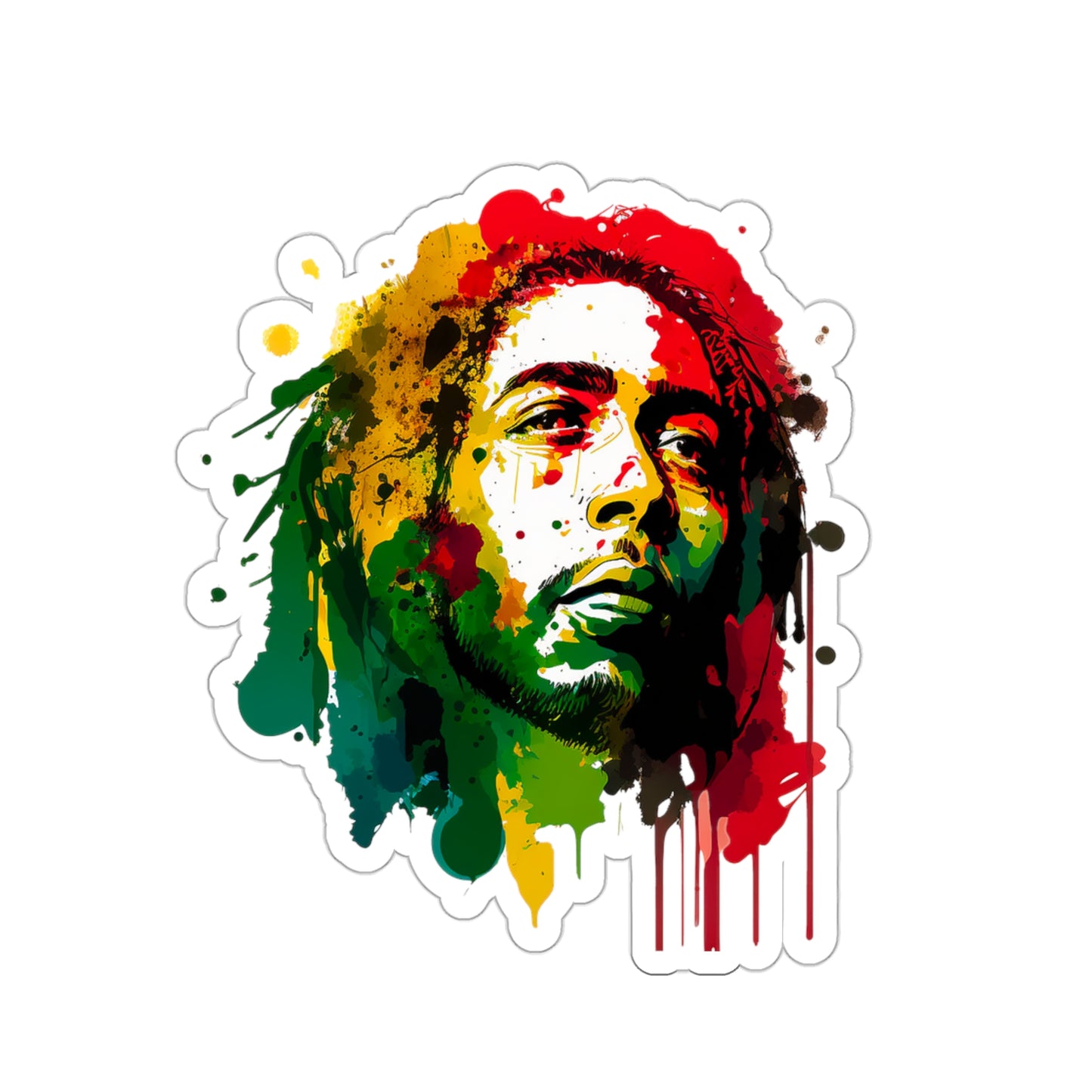 Bob Marley in Watercolor Style Sticker - Add Some Musical and Colorful Style to Your Tech