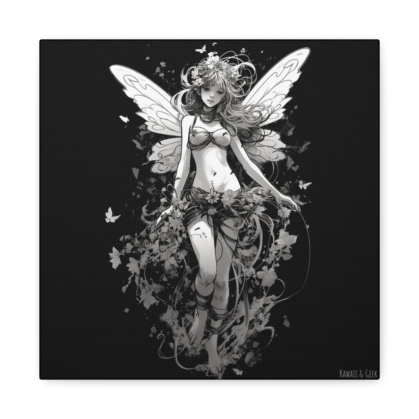 Beautiful Monochrome Fairy Canva - Embrace the Enchanting and Timeless Magic