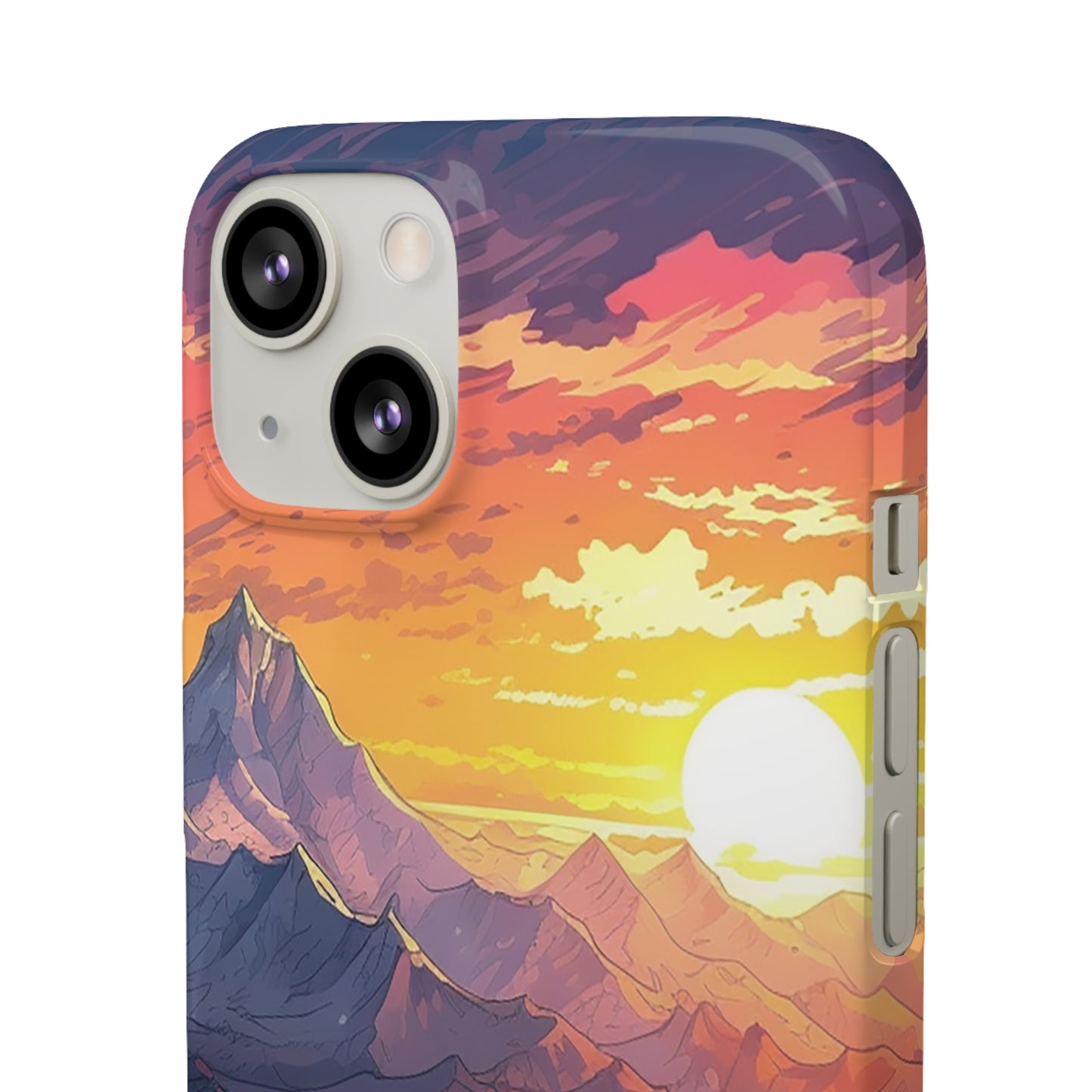 Snowy Mountain Landscape Sunset Phone Case - Embrace the Beauty of Nature on Your Device